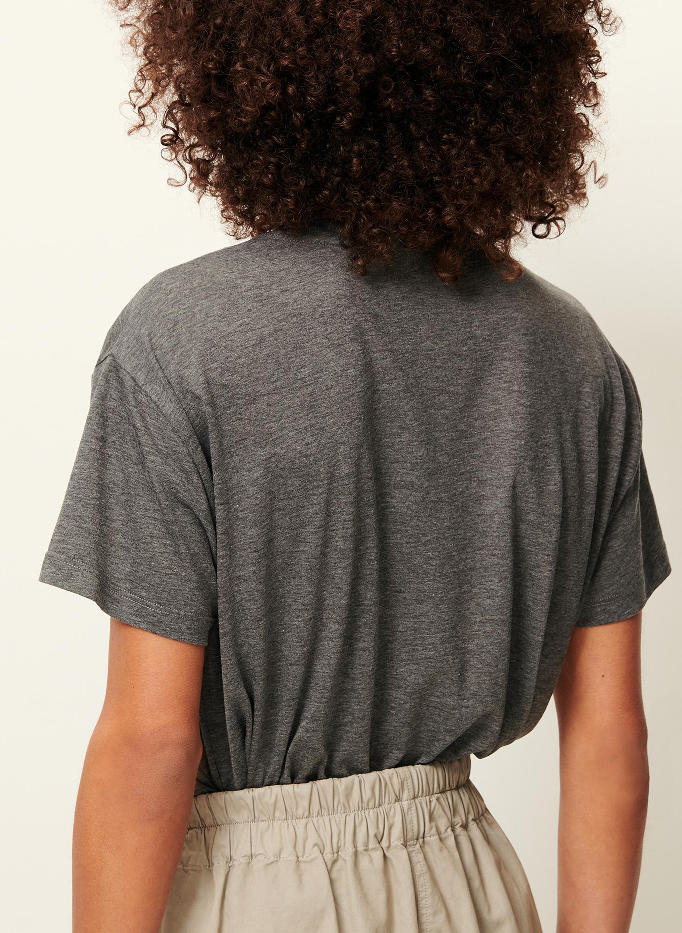 Fluid loose-fit round-neck T-shirt SESSUN Grey