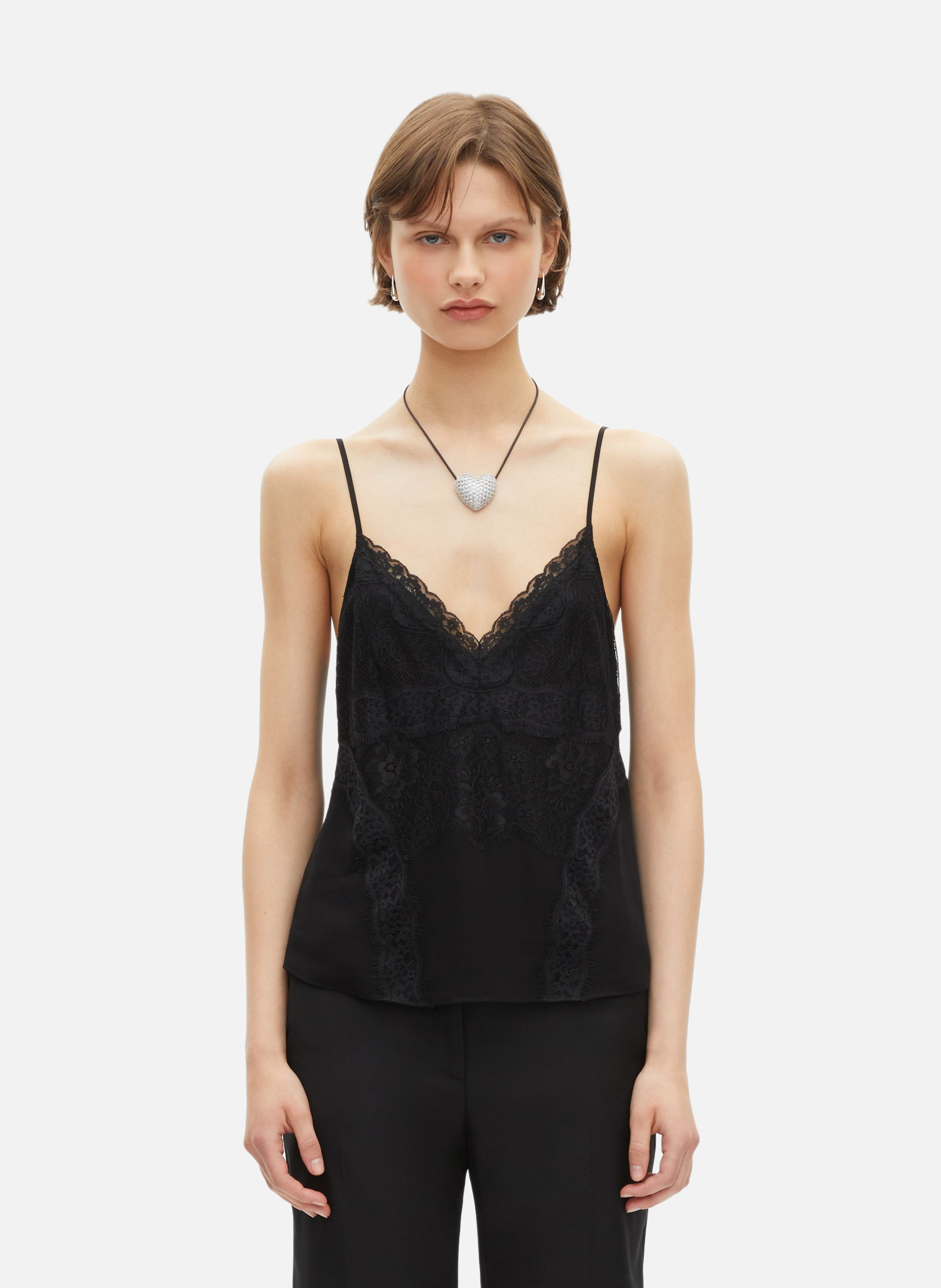 Camisole with lace THE KOOPLES Black