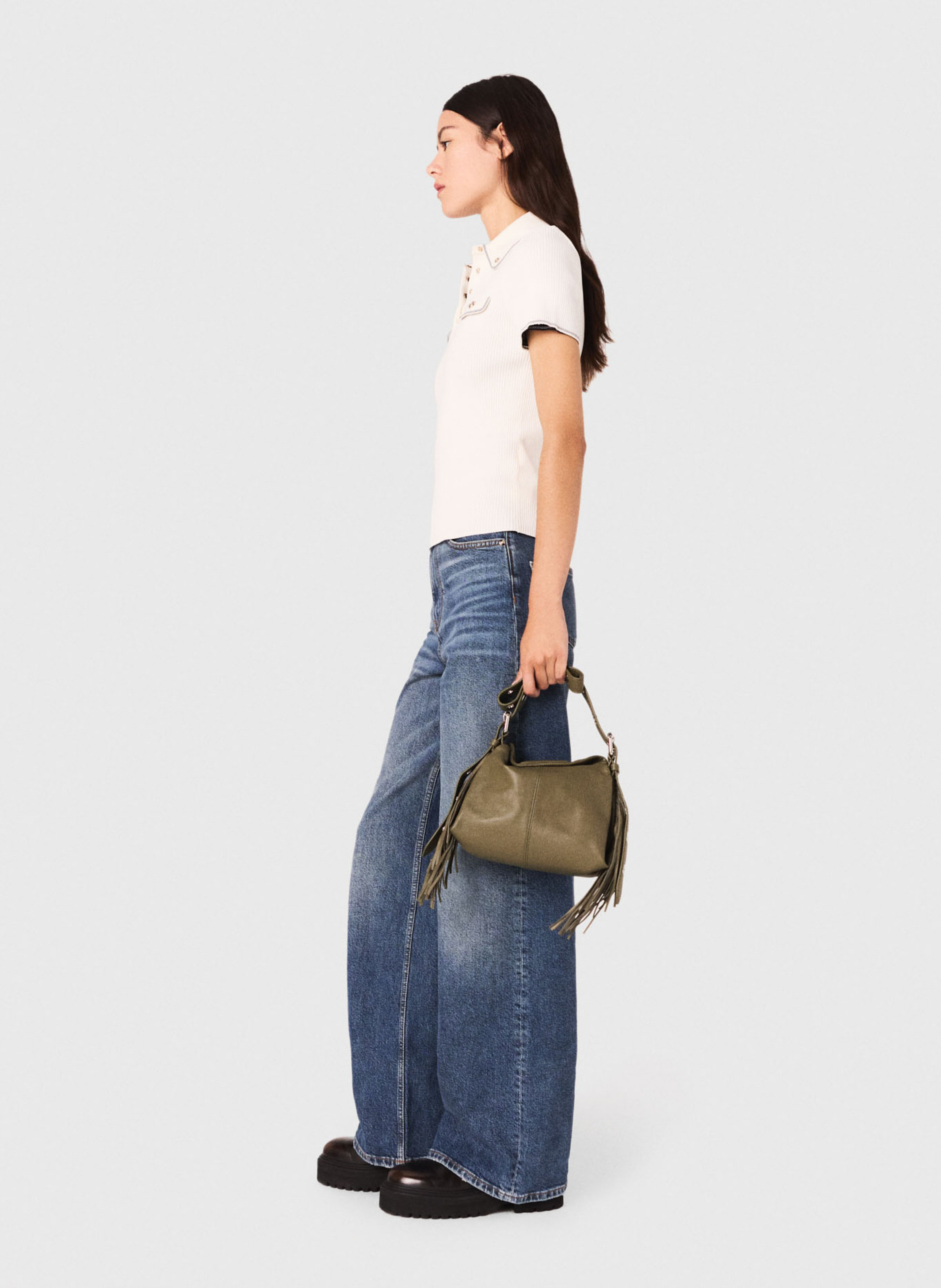 Sjaal van fantasietricot - Aly MAJE Beige