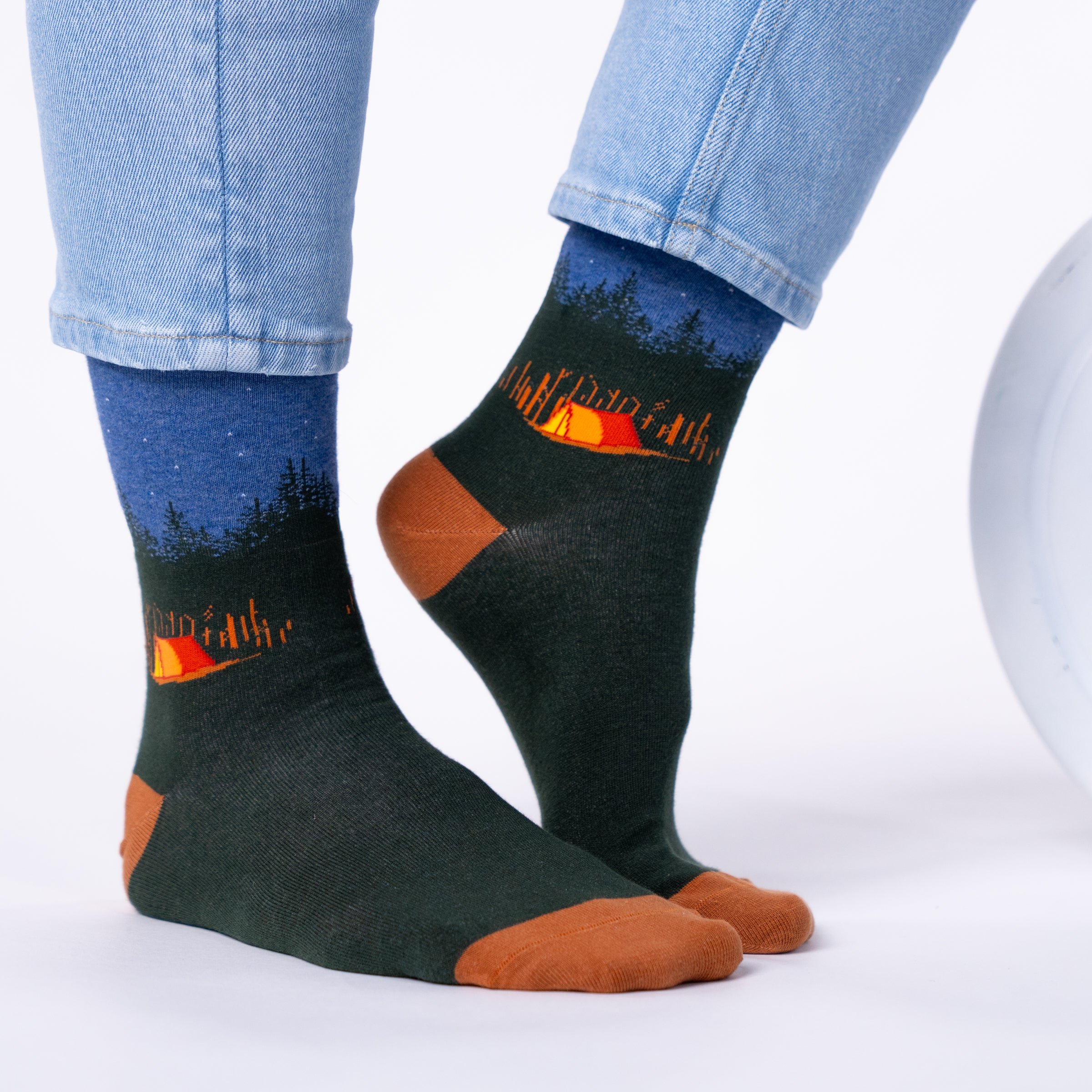 Combed cotton socks with patterns BILLYBELT Khaki