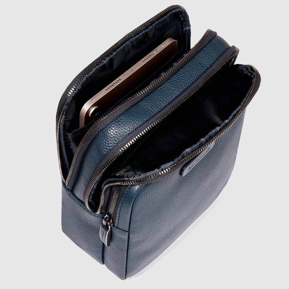 Men's crossbody bag for iPad® mini PIQUADRO Blue