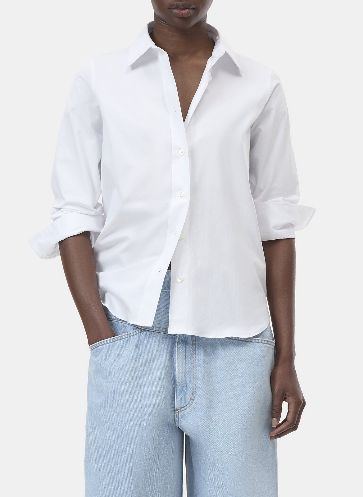 Chemise droite avec détail dos en coton bio CLOSED Blanc