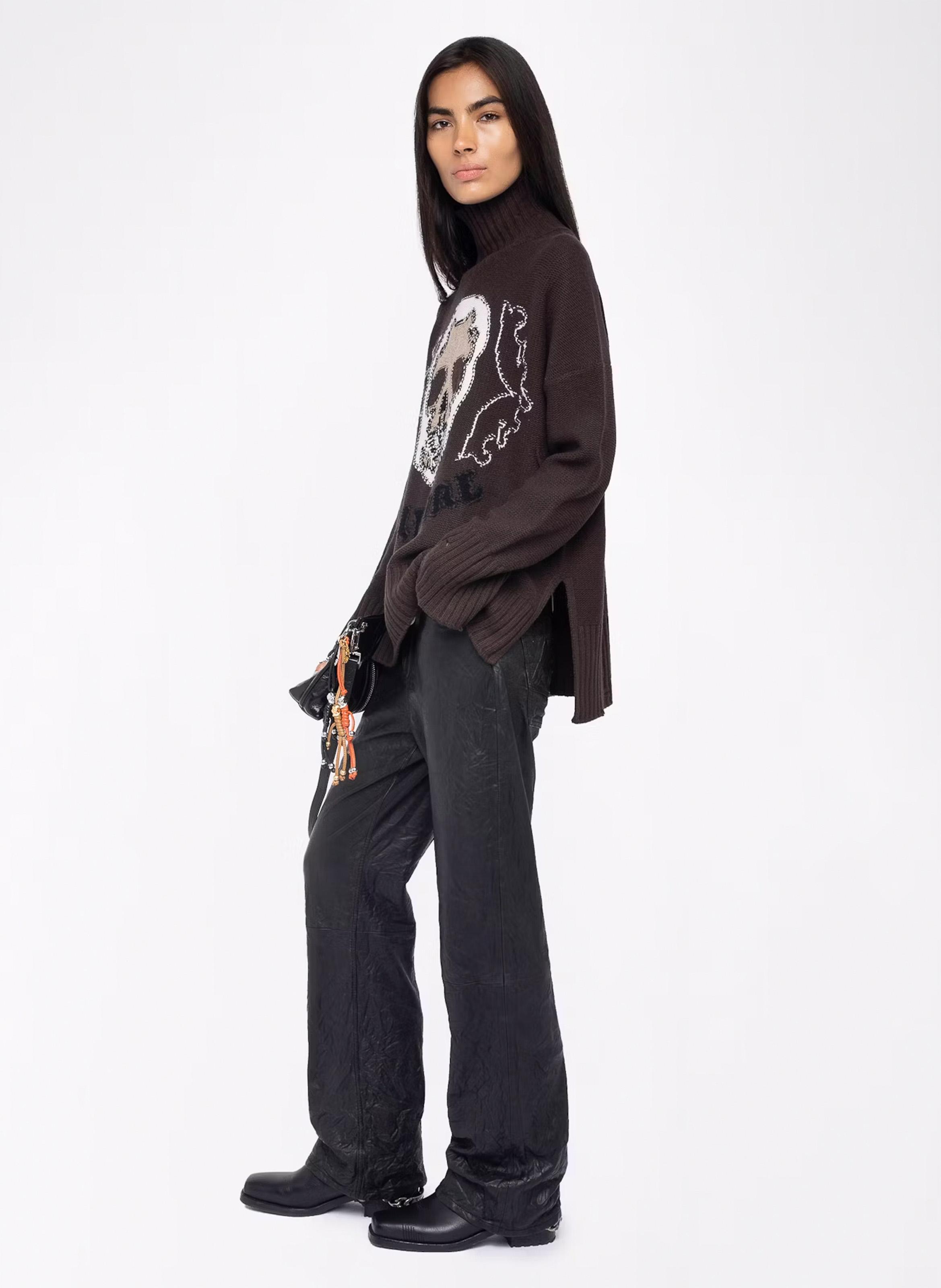 Printed wool high-neck jumper ZADIG&VOLTAIRE Brown