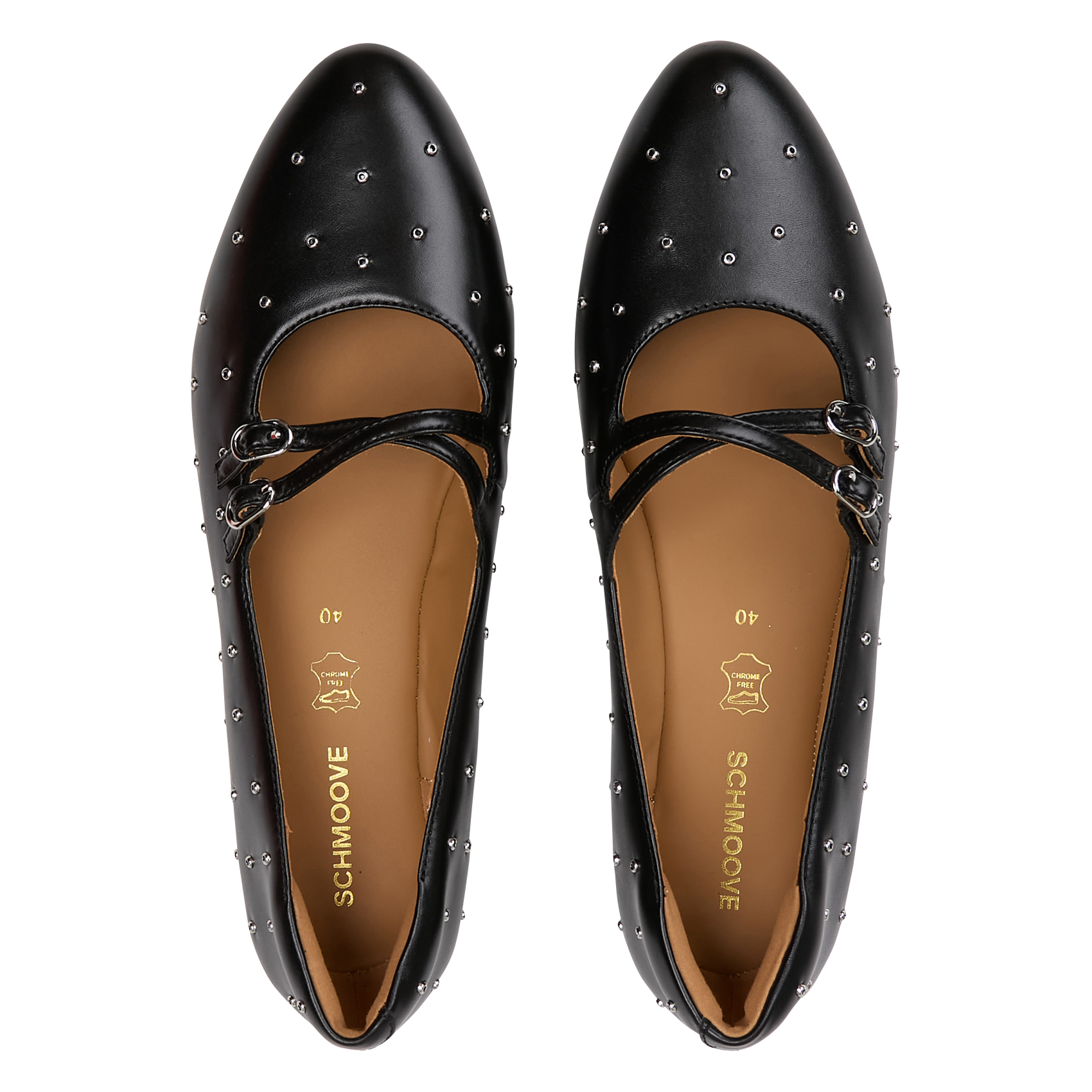 Ballet flats with leather studs SCHMOOVE Black