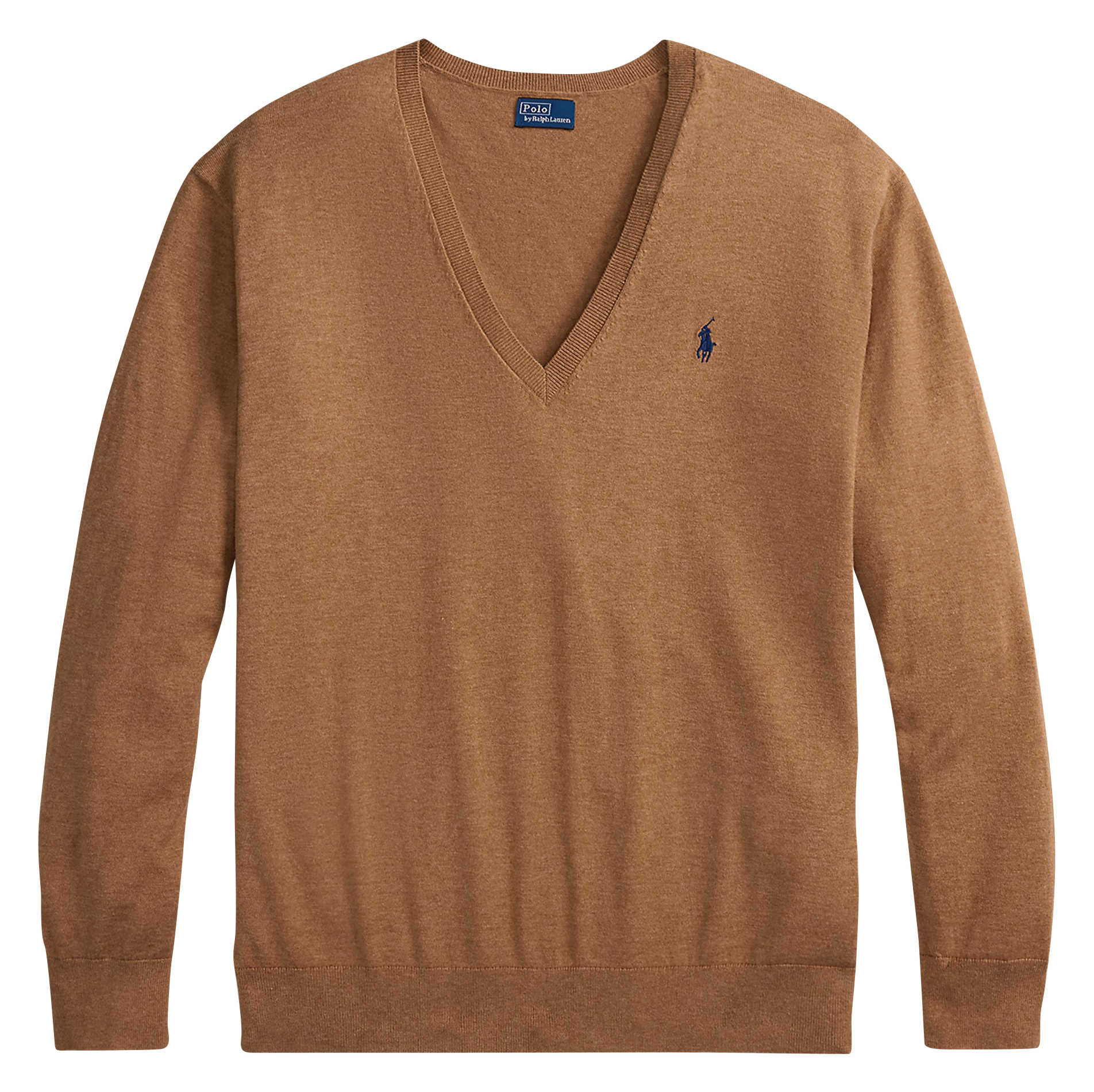Pull col V en coton POLO RALPH LAUREN Beige