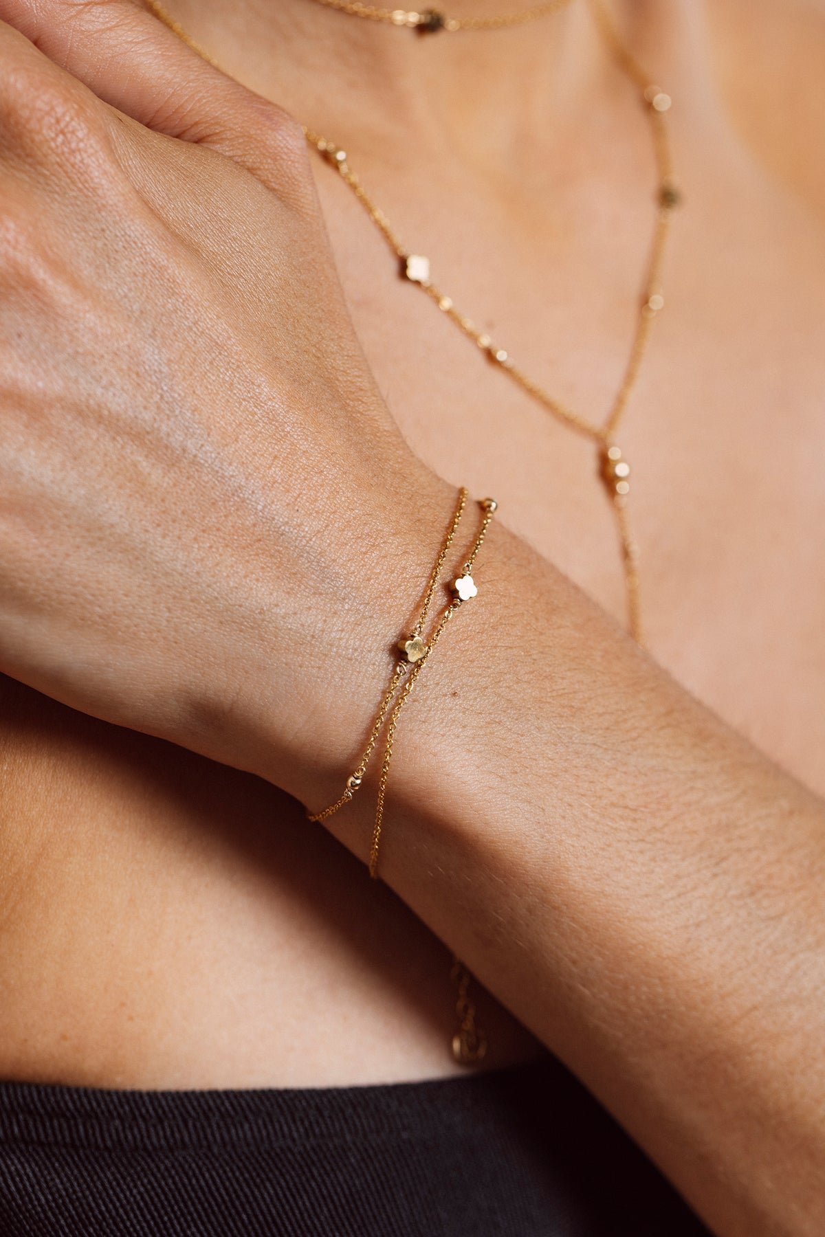 Bracelet - Amaya necklace - Pyrite clover YAY Golden