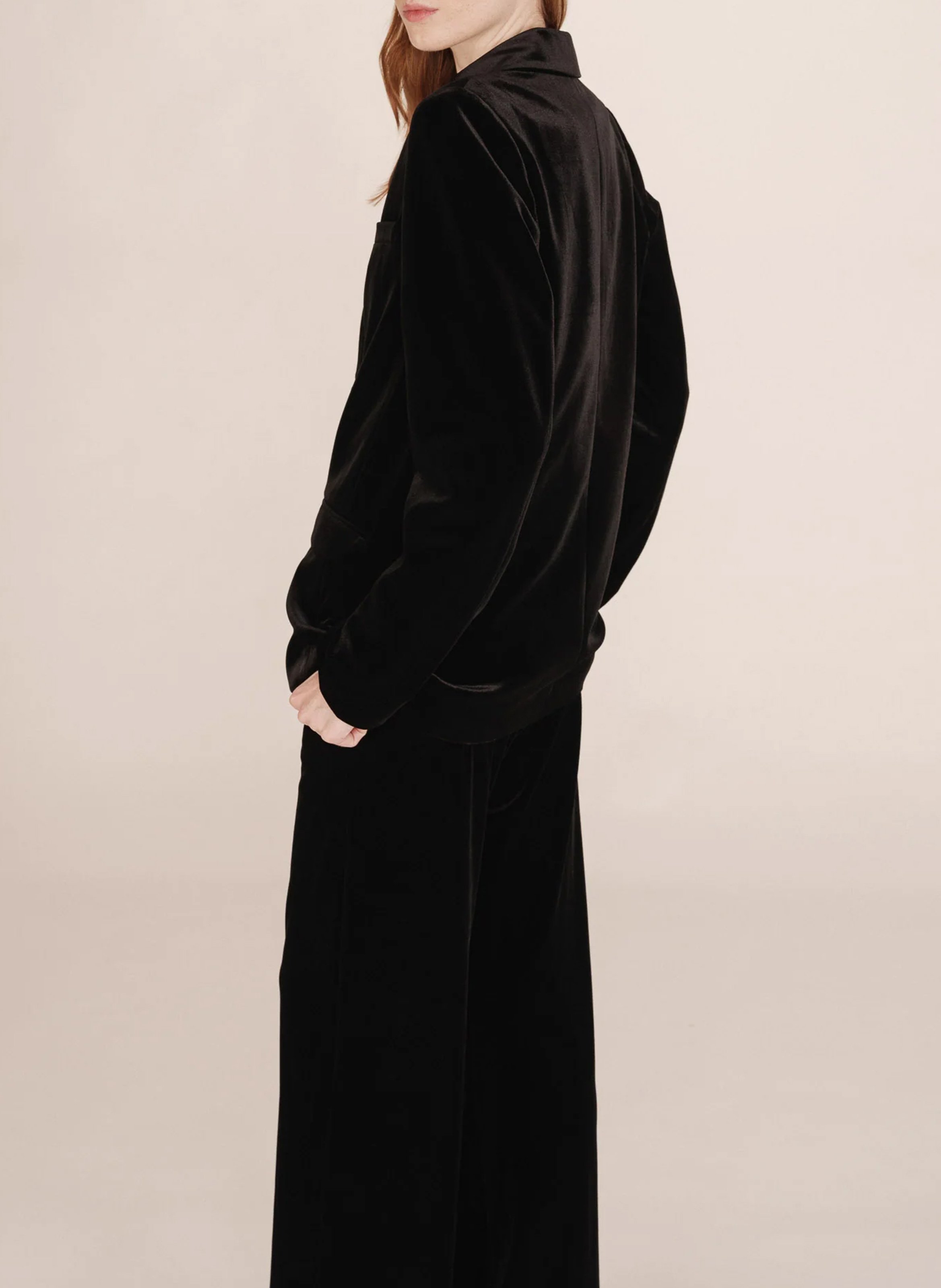 Velvet single-breasted blazer GRACE ET MILA Black