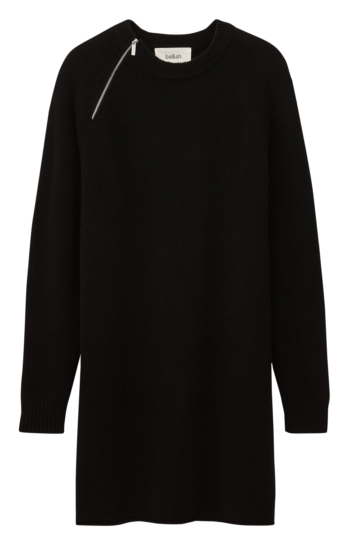 Robe courte col rond en laine BA&SH Noir