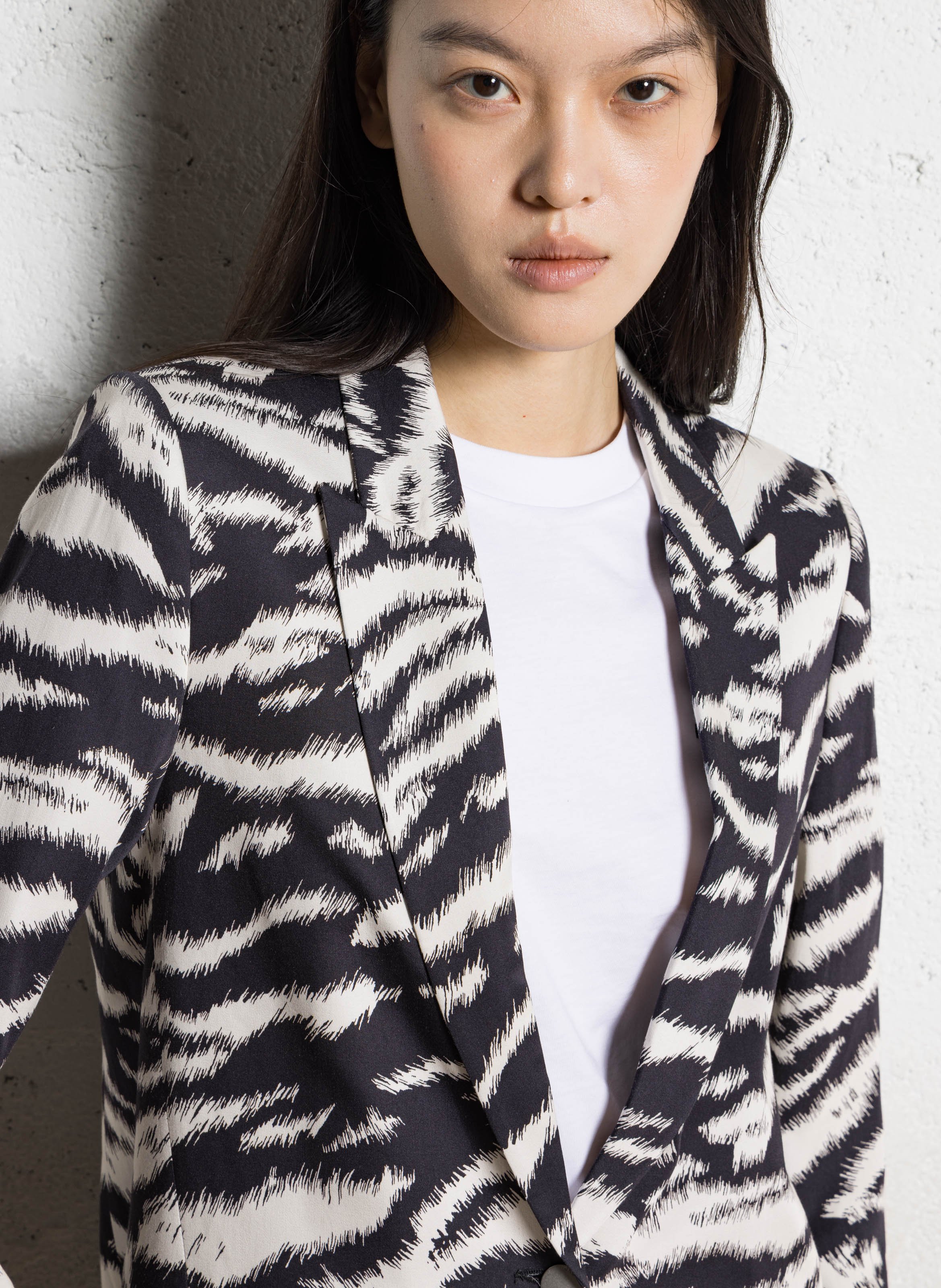 Gerade geschnittener Blazer mit Print IKKS Schwarz