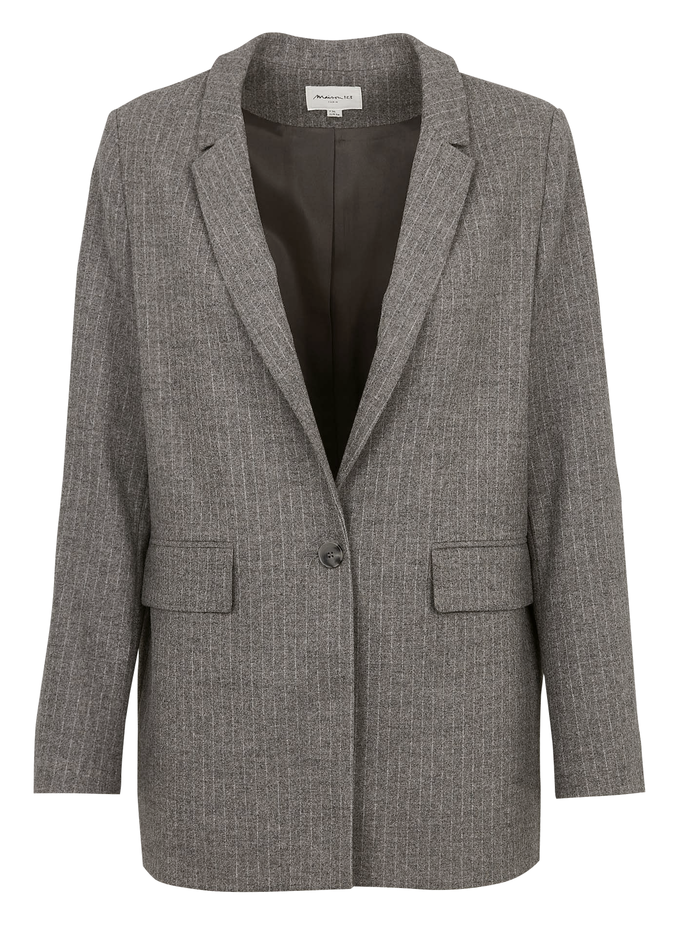 Straight blazer jacket with tennis stripes MAISON 123 Beige