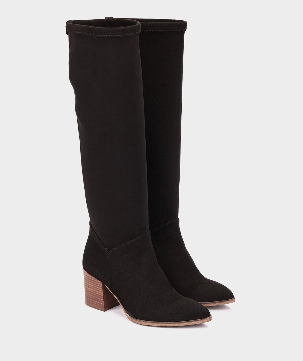 Black stretch fabric over-the-knee boots in faux suede PEDRO MIRALLES Black