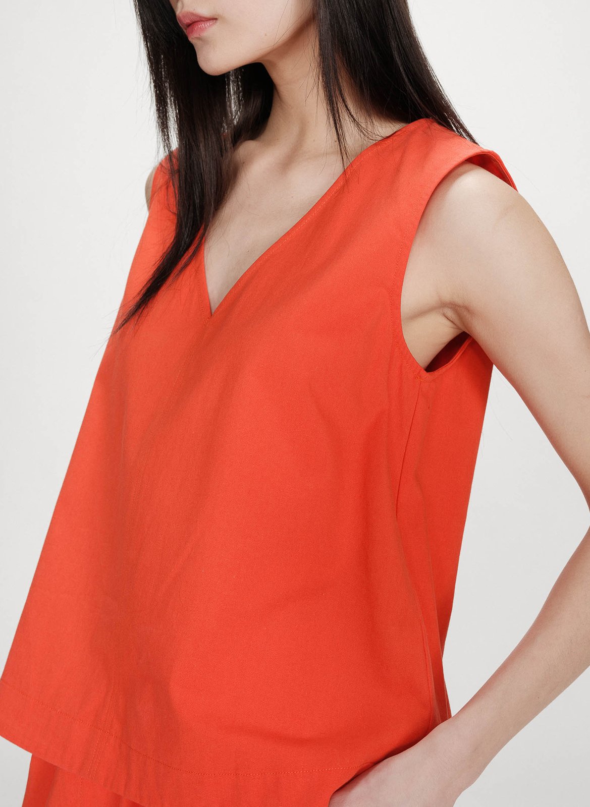 Top col v  GRACE ET MILA Rouge