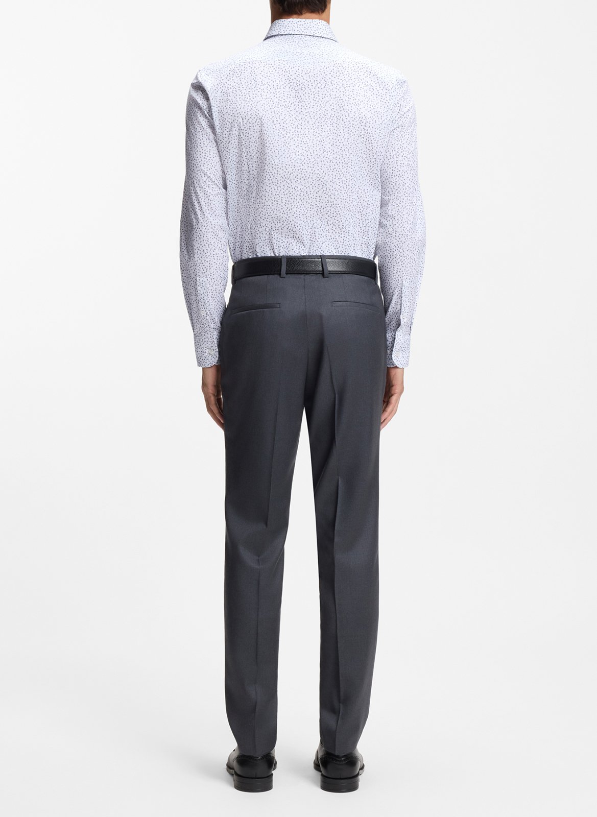 Straight classic collar shirt in printed blended cotton BOSS Blue