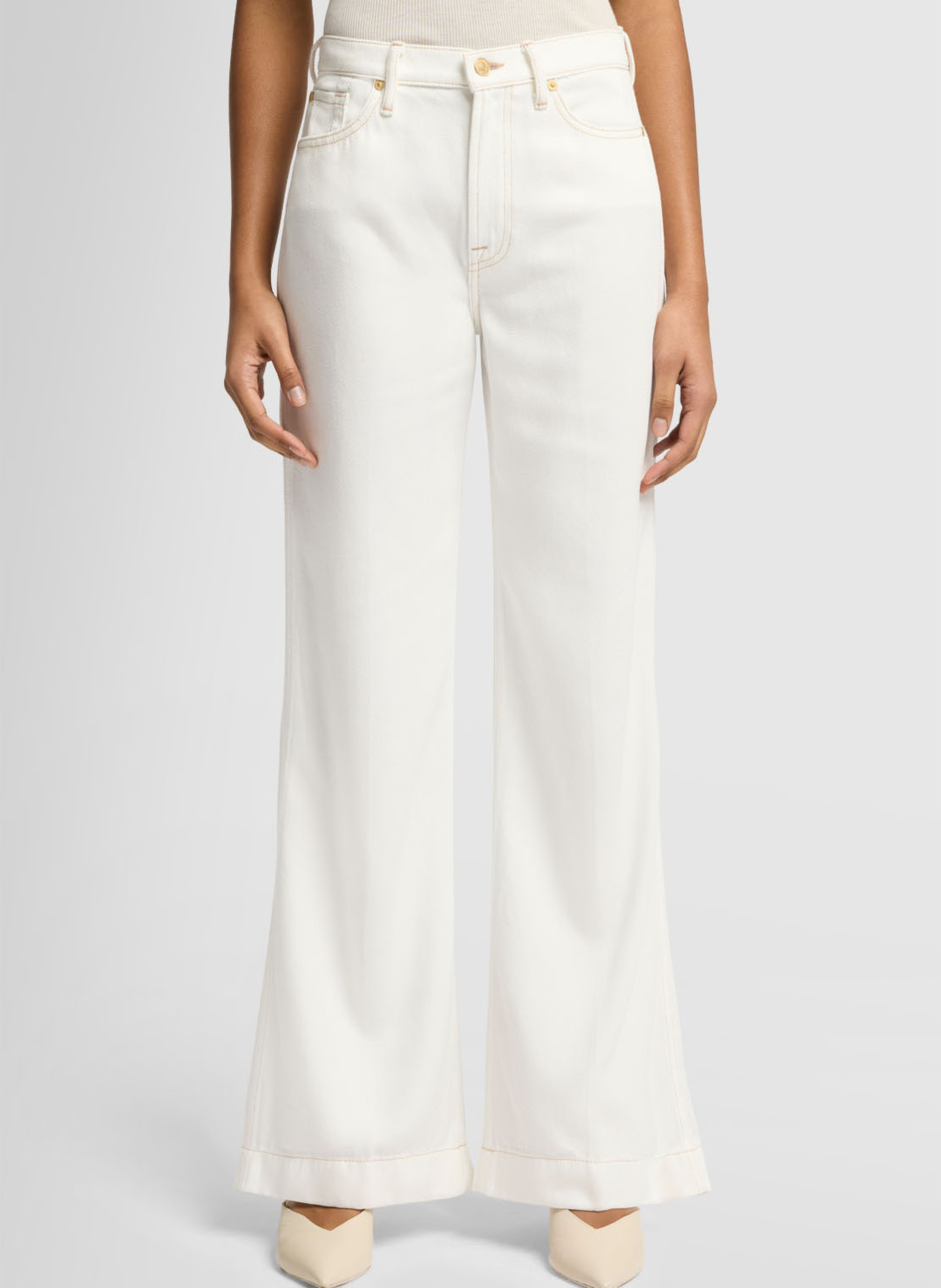 Straight cotton-blend pants 7 FOR ALL MANKIND White