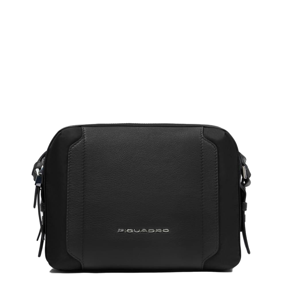 Women's shoulder bag model camera case in recycled fabric and leather PIQUADRO Black