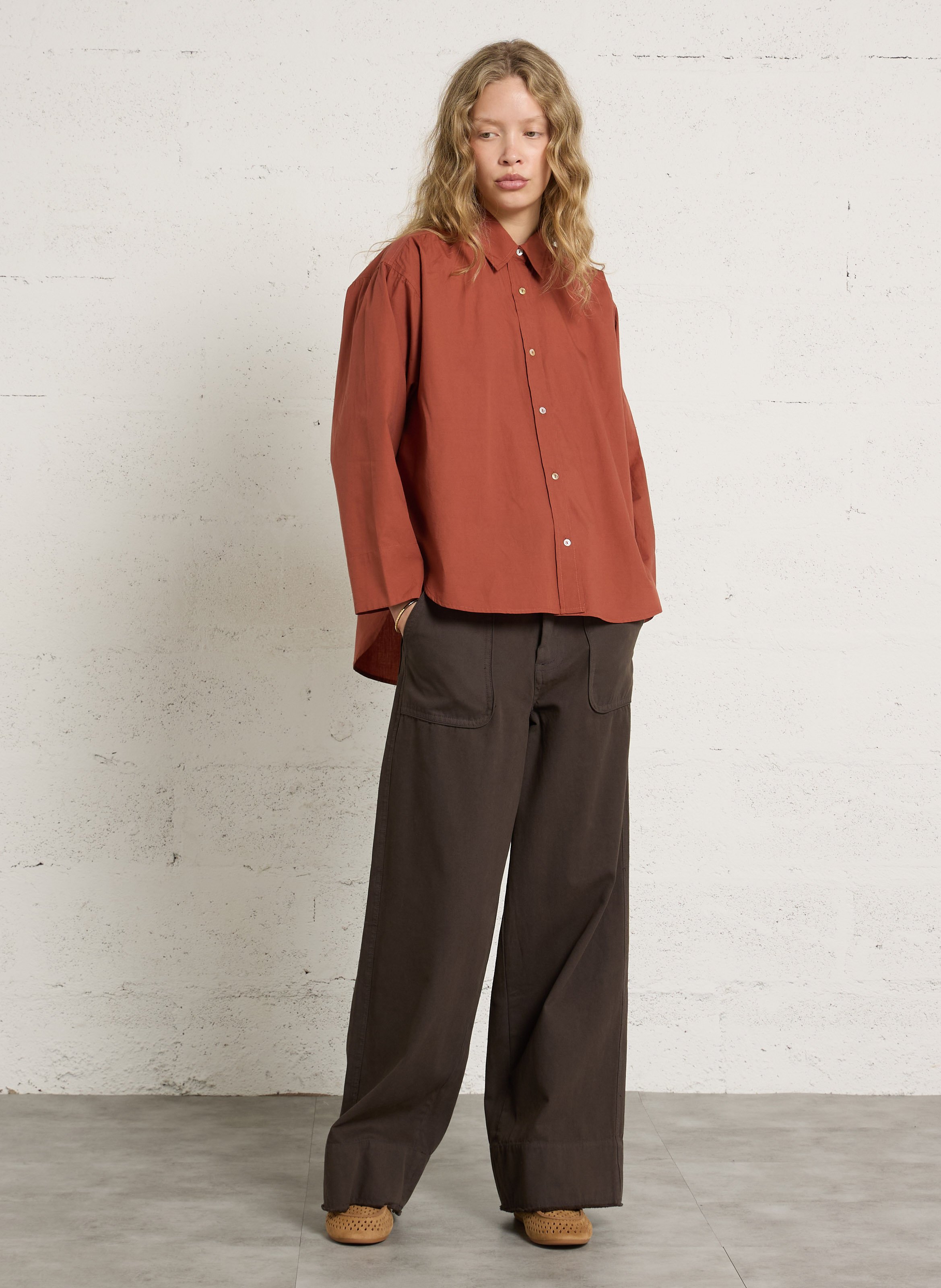 Hemd mit Hemdkragen aus Baumwolle LEON & HARPER Braun