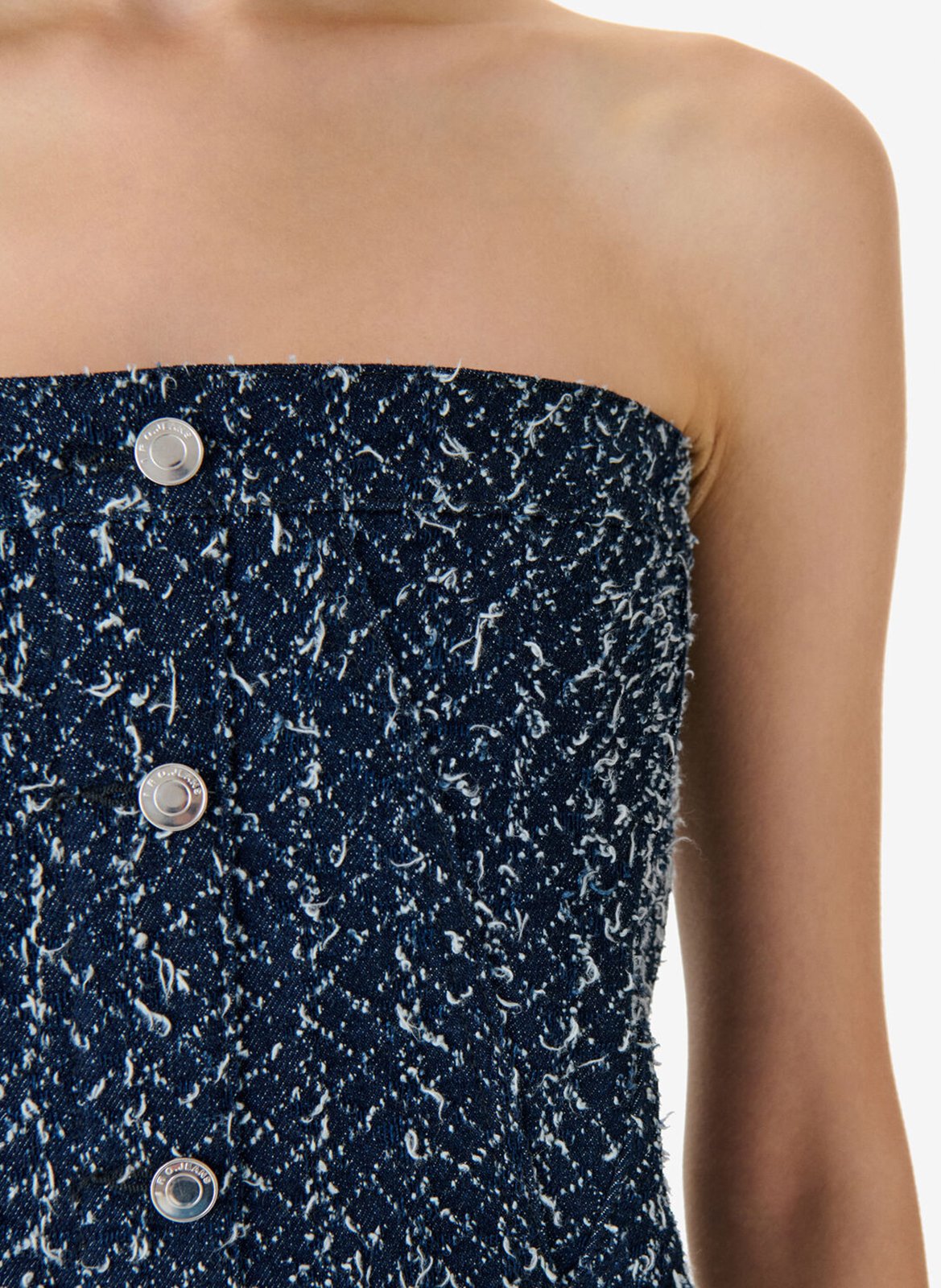Bustier court boutonné en tweed IRO Bleu
