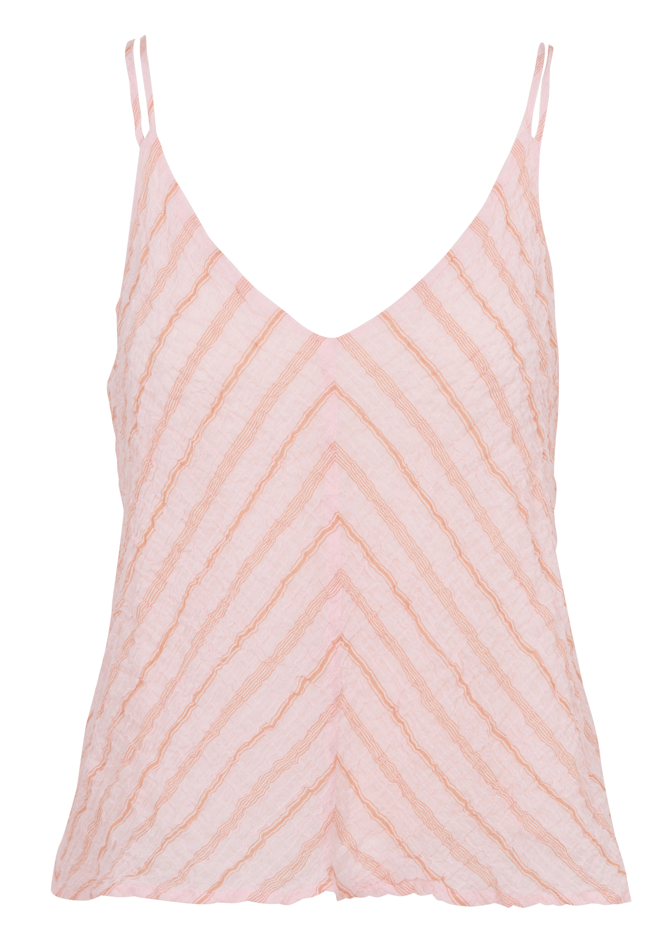 Débardeur col V en coton mélangé COTELAC ACOTE Rose