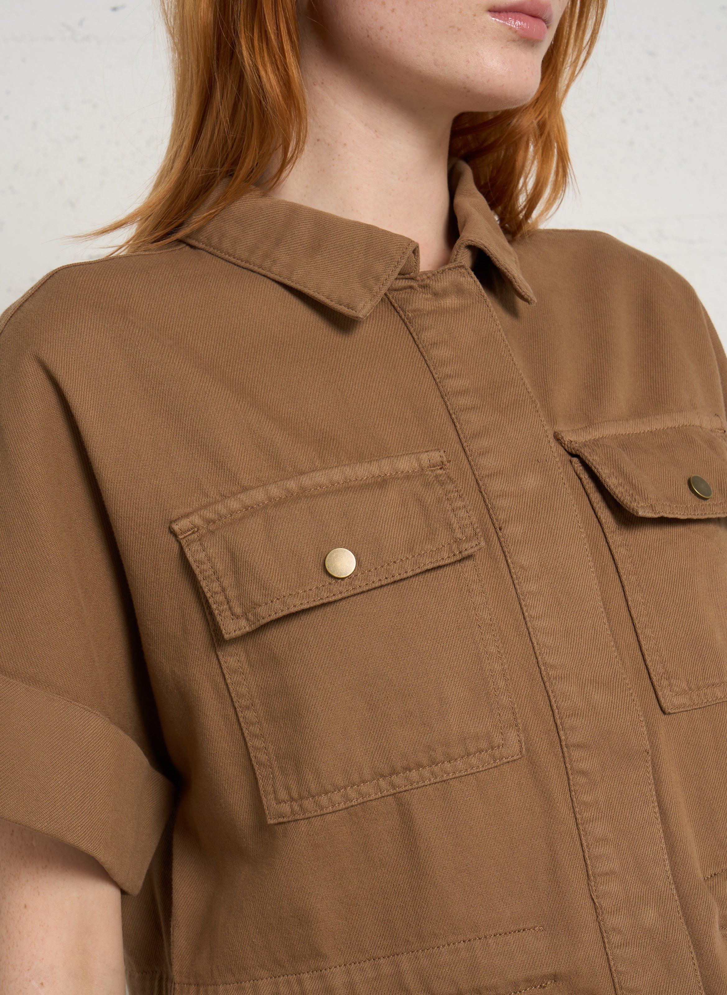 Blouse met klassieke kraag MAISON 123 Bruin