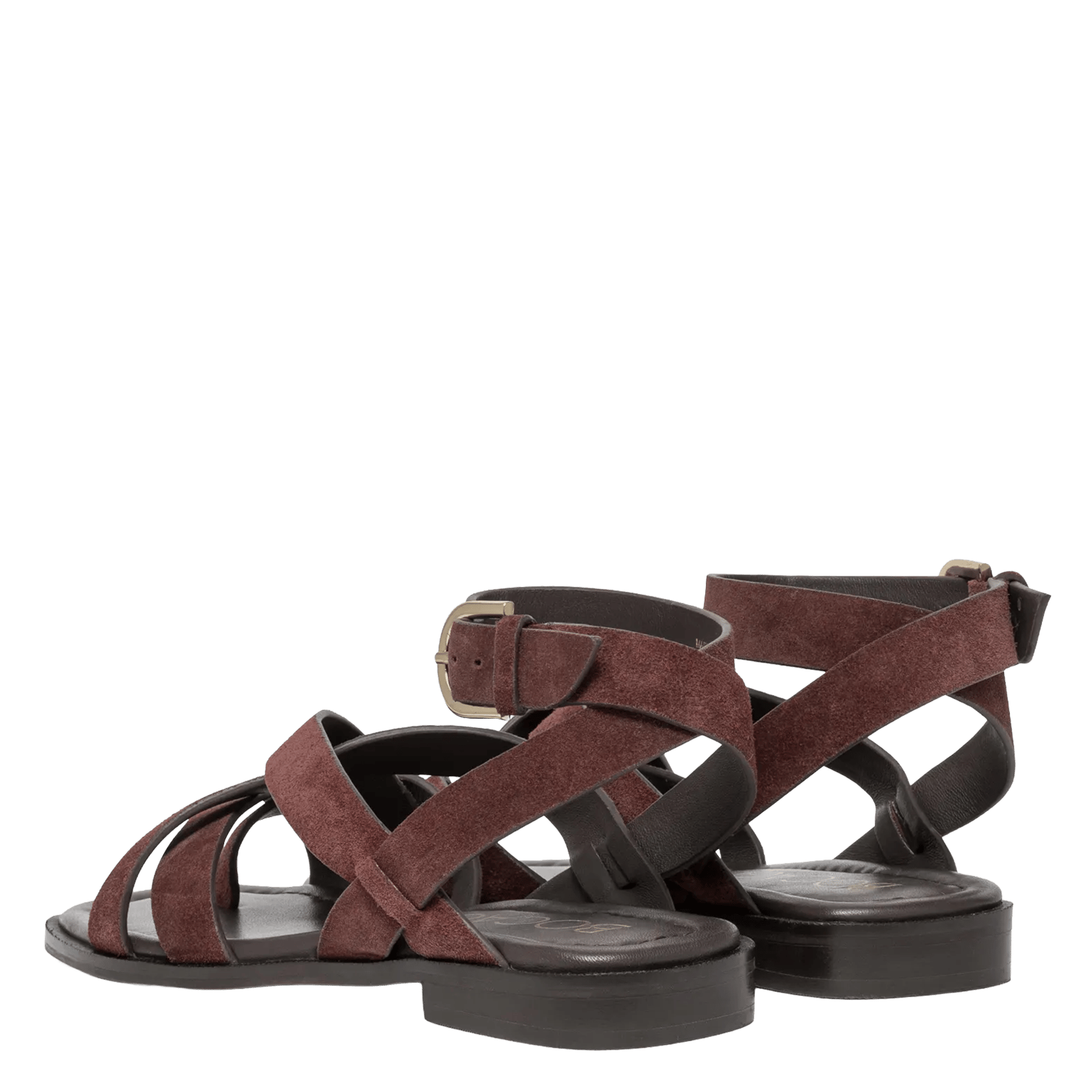 Avarca Berlin - Flache Ledersandalen mit Samt Violett