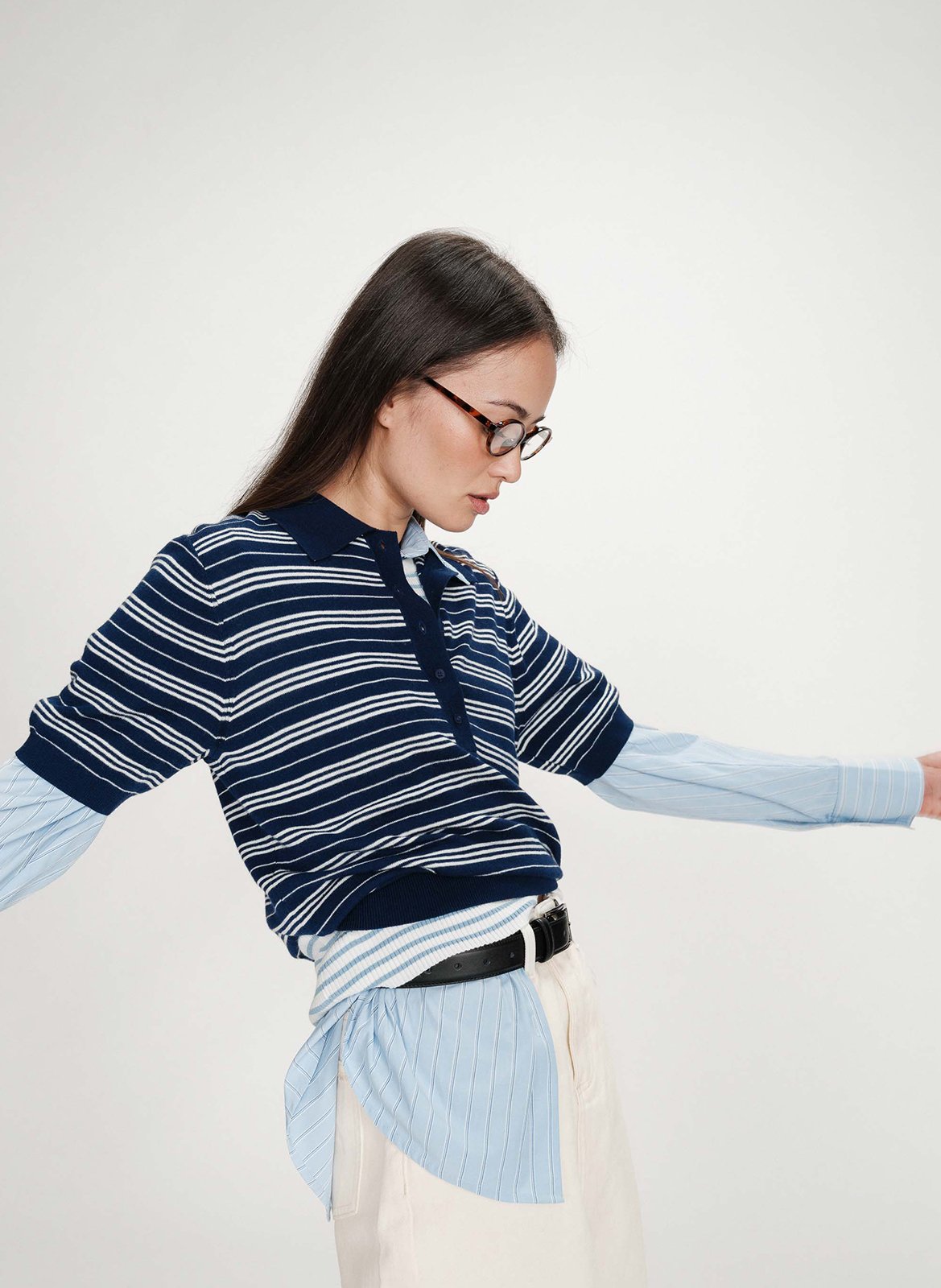 Polo à rayures GRACE ET MILA Bleu