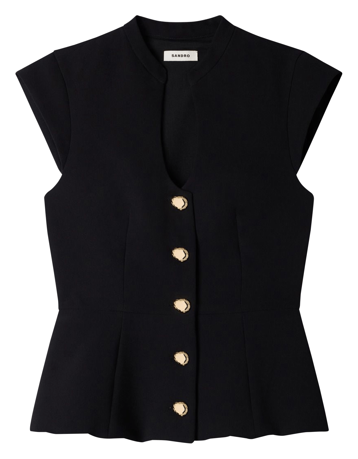 Fitted Button-Up Top SANDRO Black
