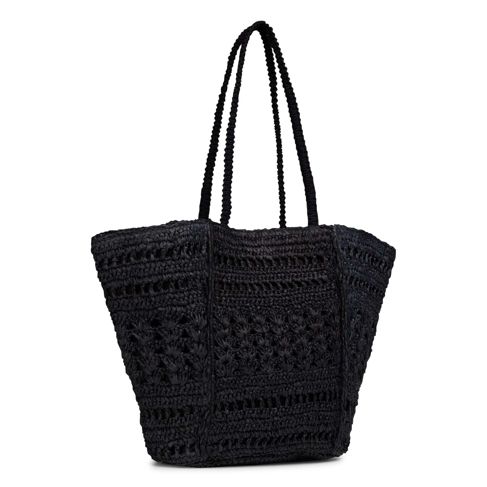 Sac cabas en raphia LA FEE MARABOUTEE Noir