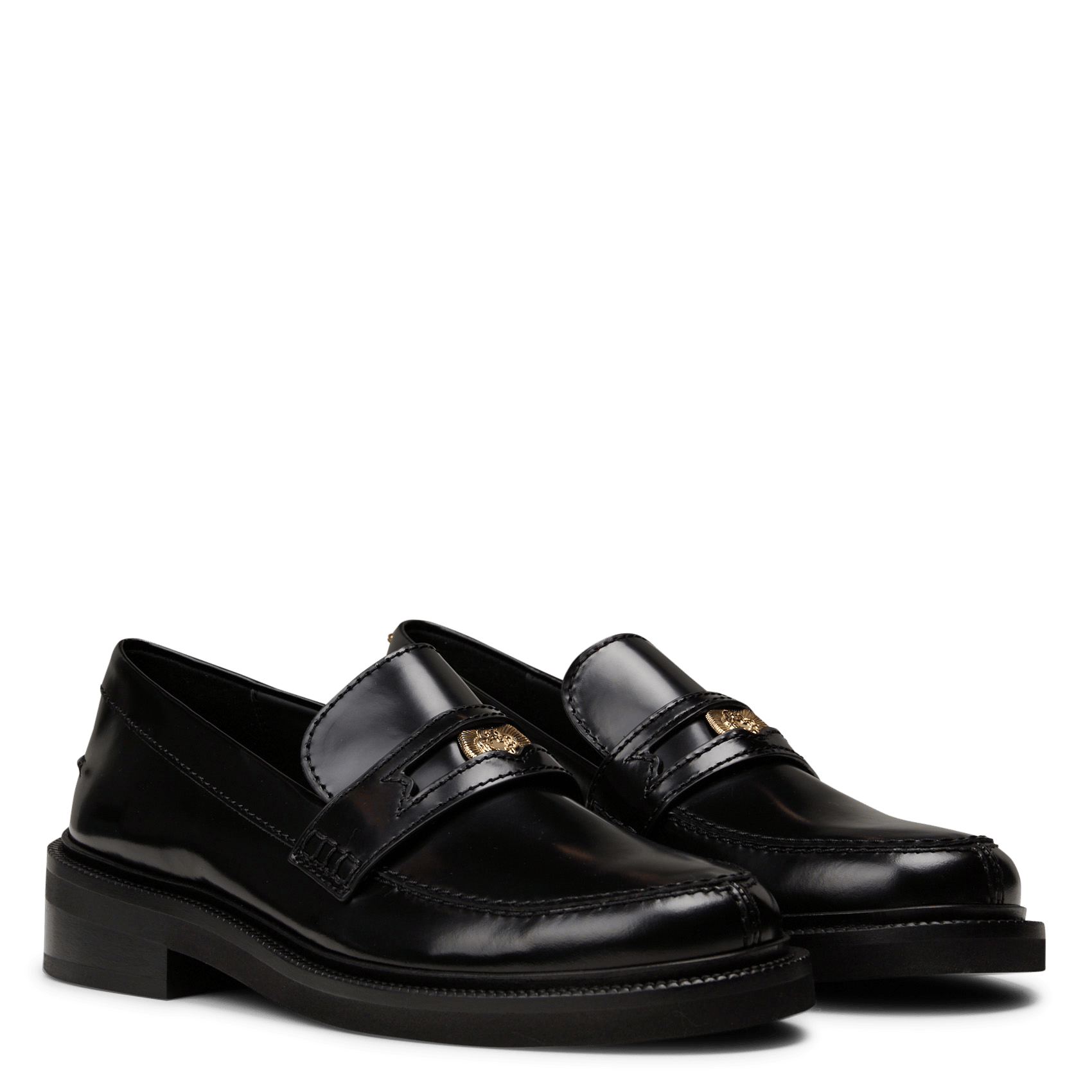 Leren loafers MAJE Zwart