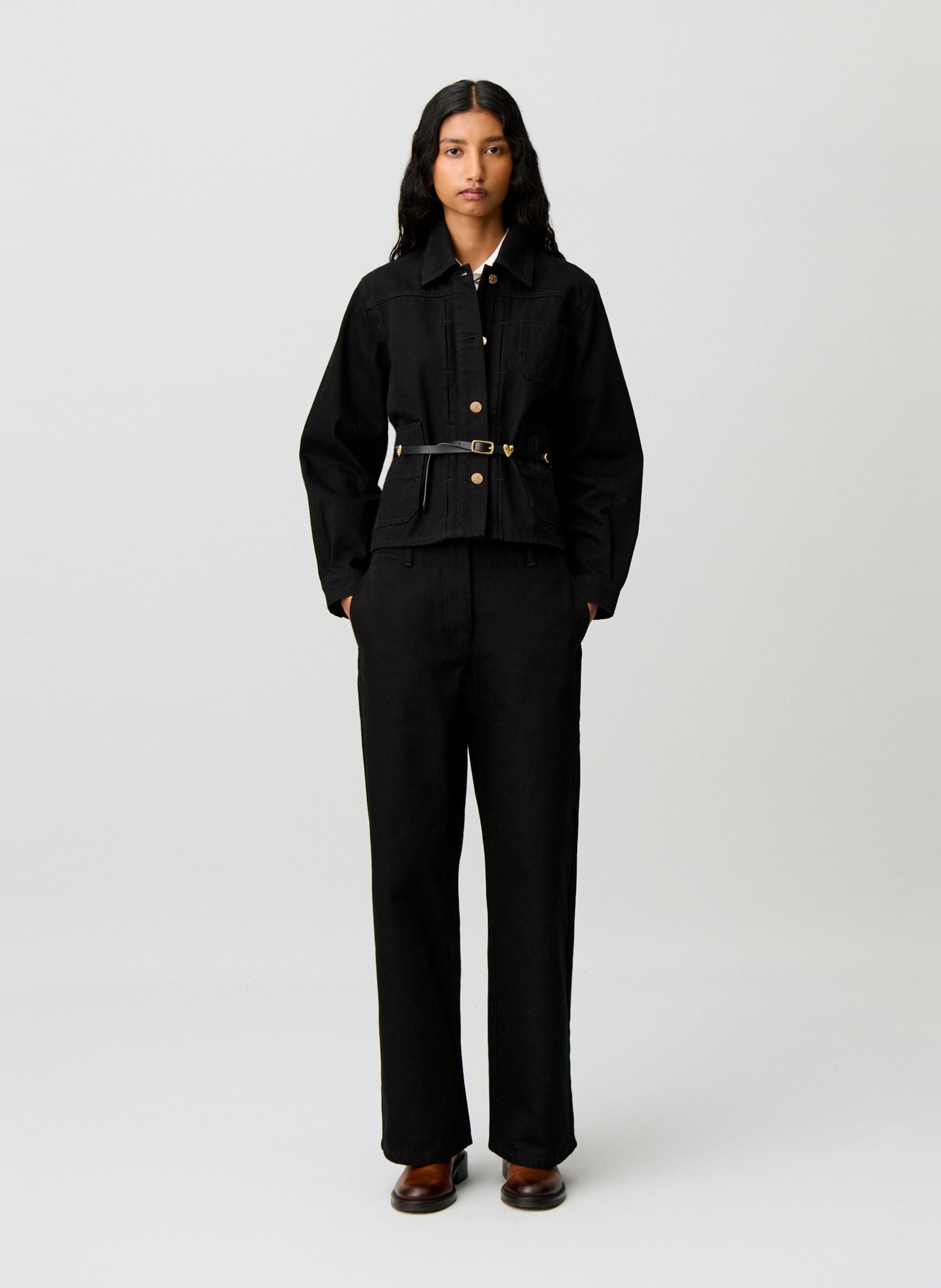 Oversized katoenen jasje CLAUDIE PIERLOT Zwart