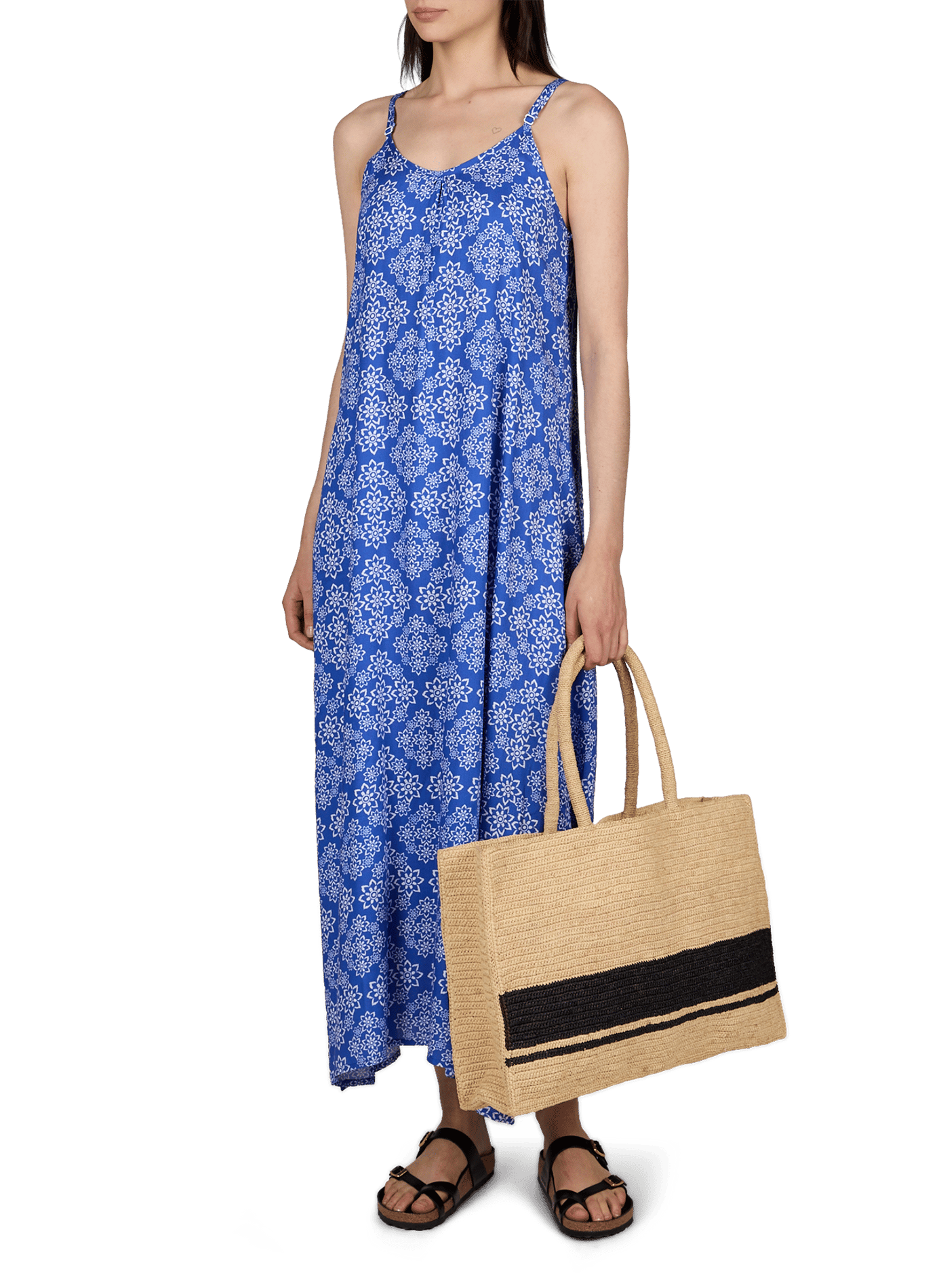 Shopper aus Bast SAISON 1865 Mehrfarbig