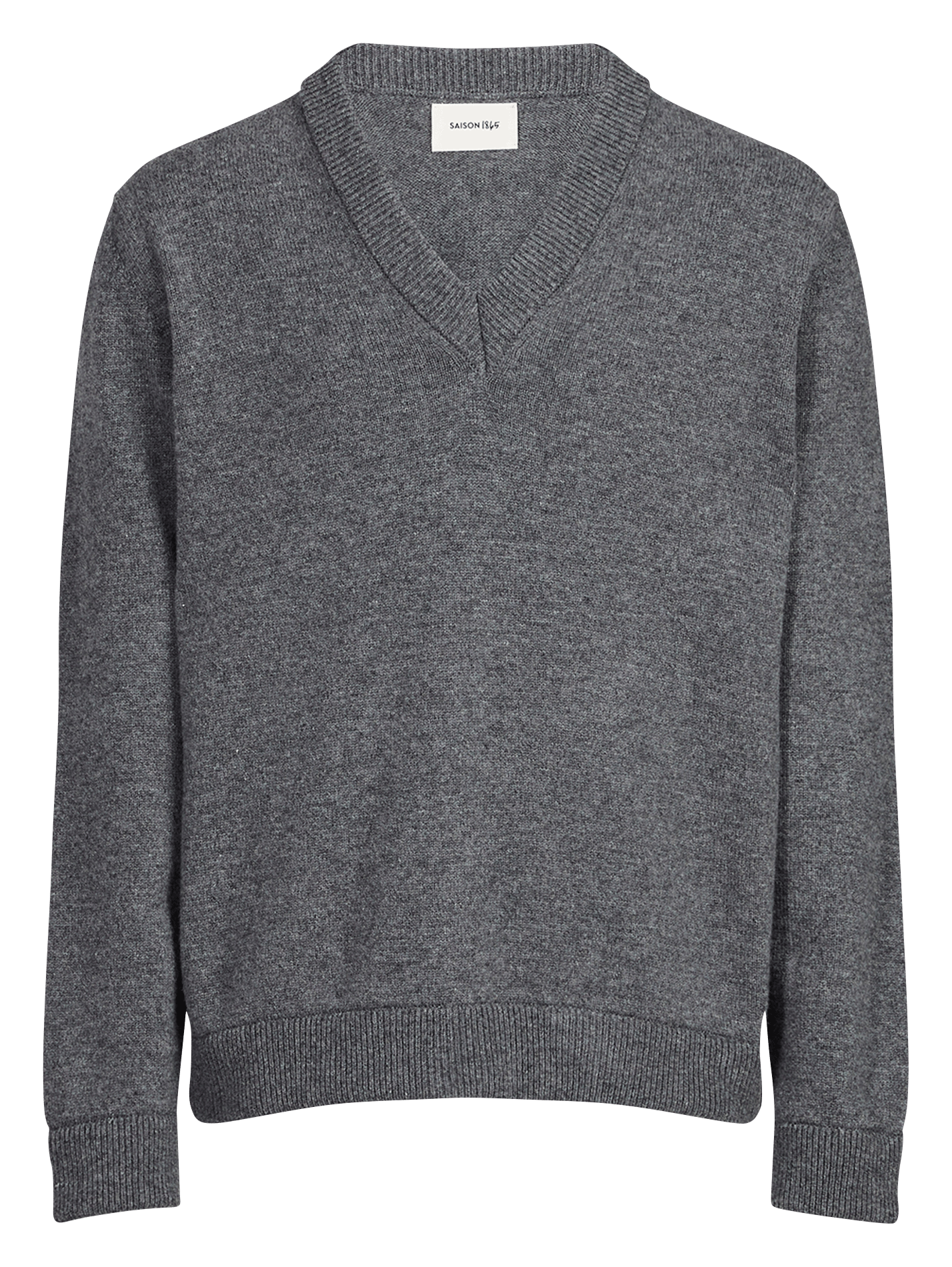 Gerade geschnittener Wollpullover SAISON 1865 Grau