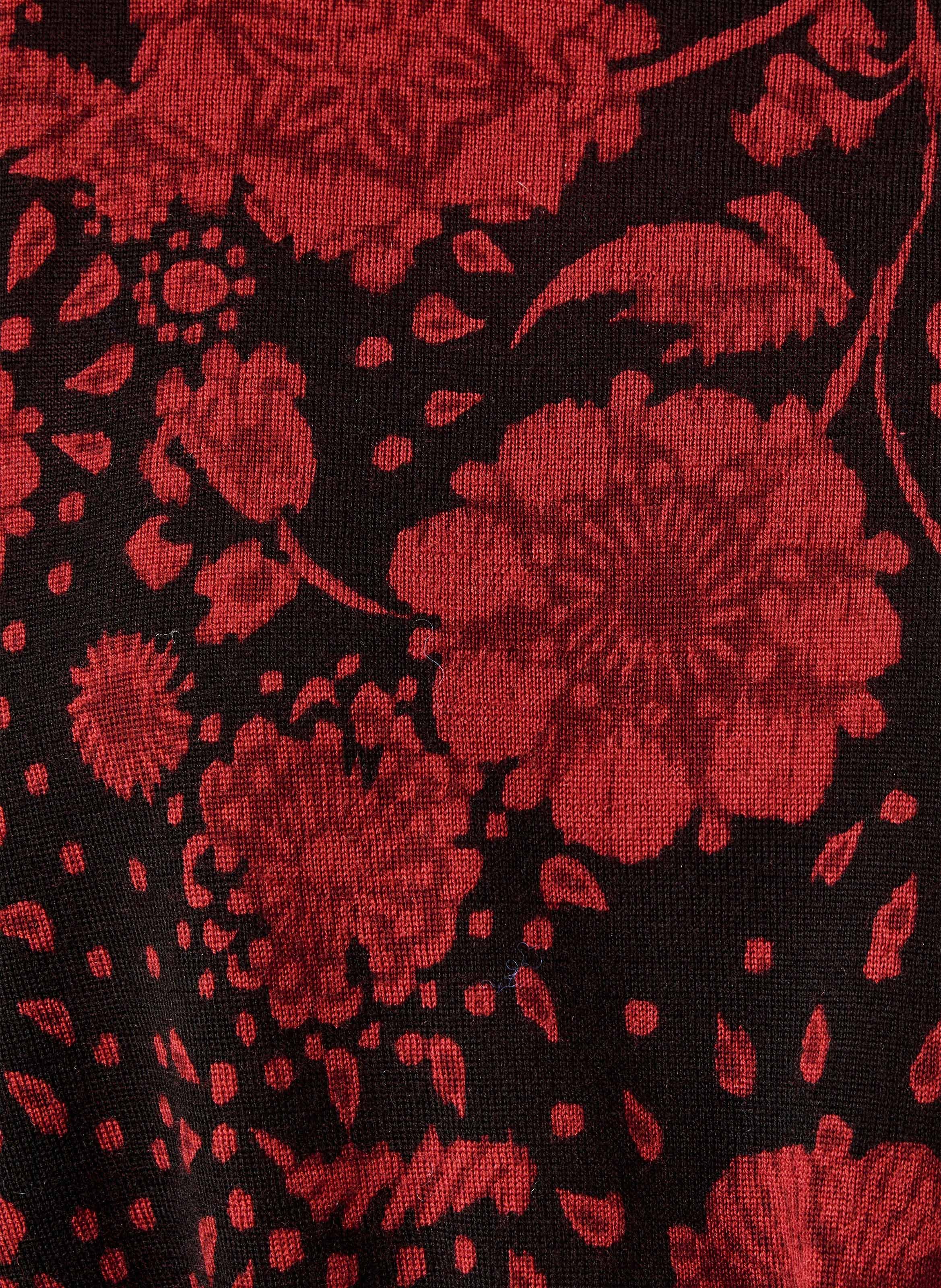 Kurzer Wollpullover mit floralem Muster | Rot LA FEE MARABOUTEE Damen