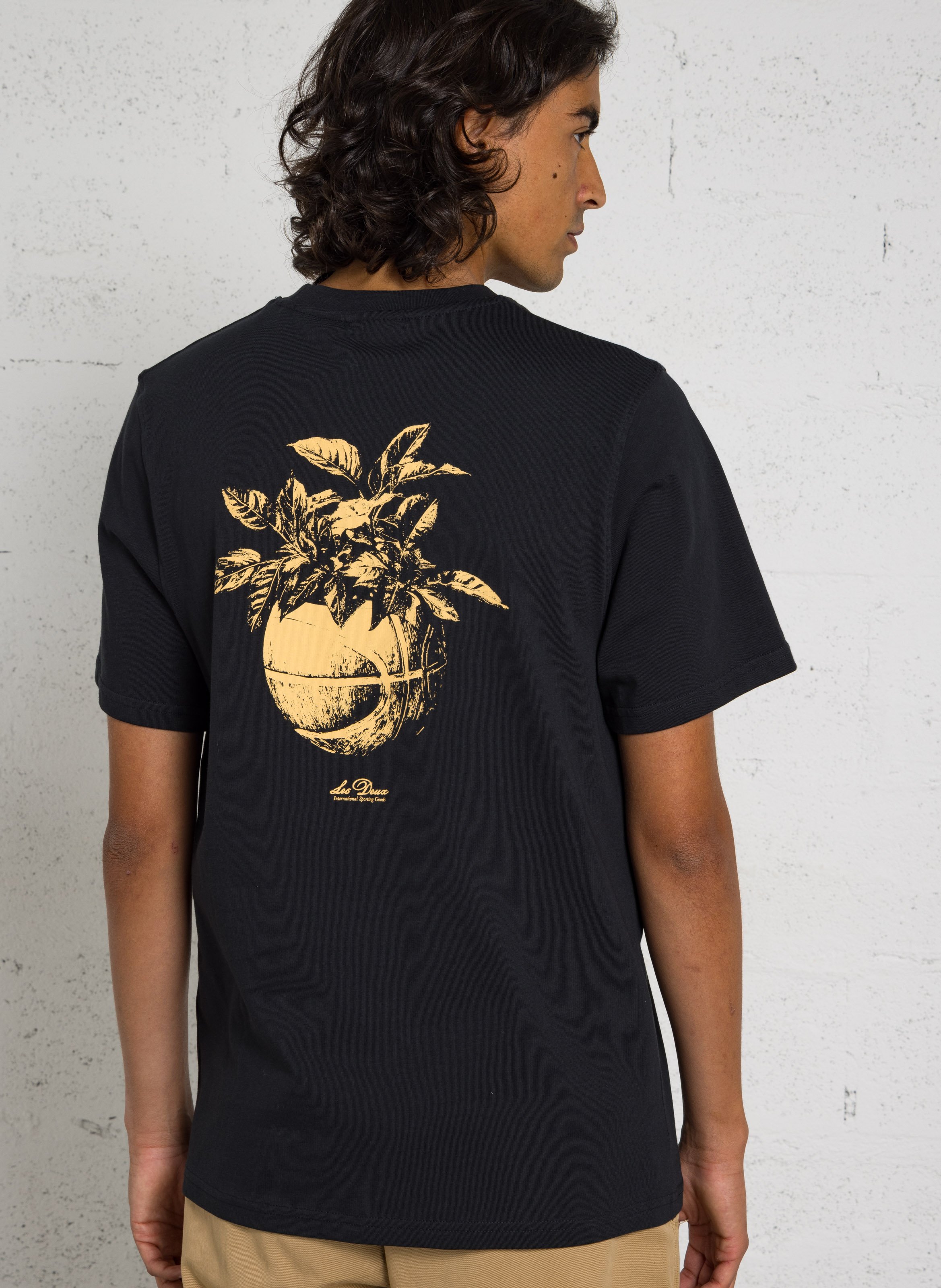 Tee-shirt col rond en coton bio LES DEUX Noir