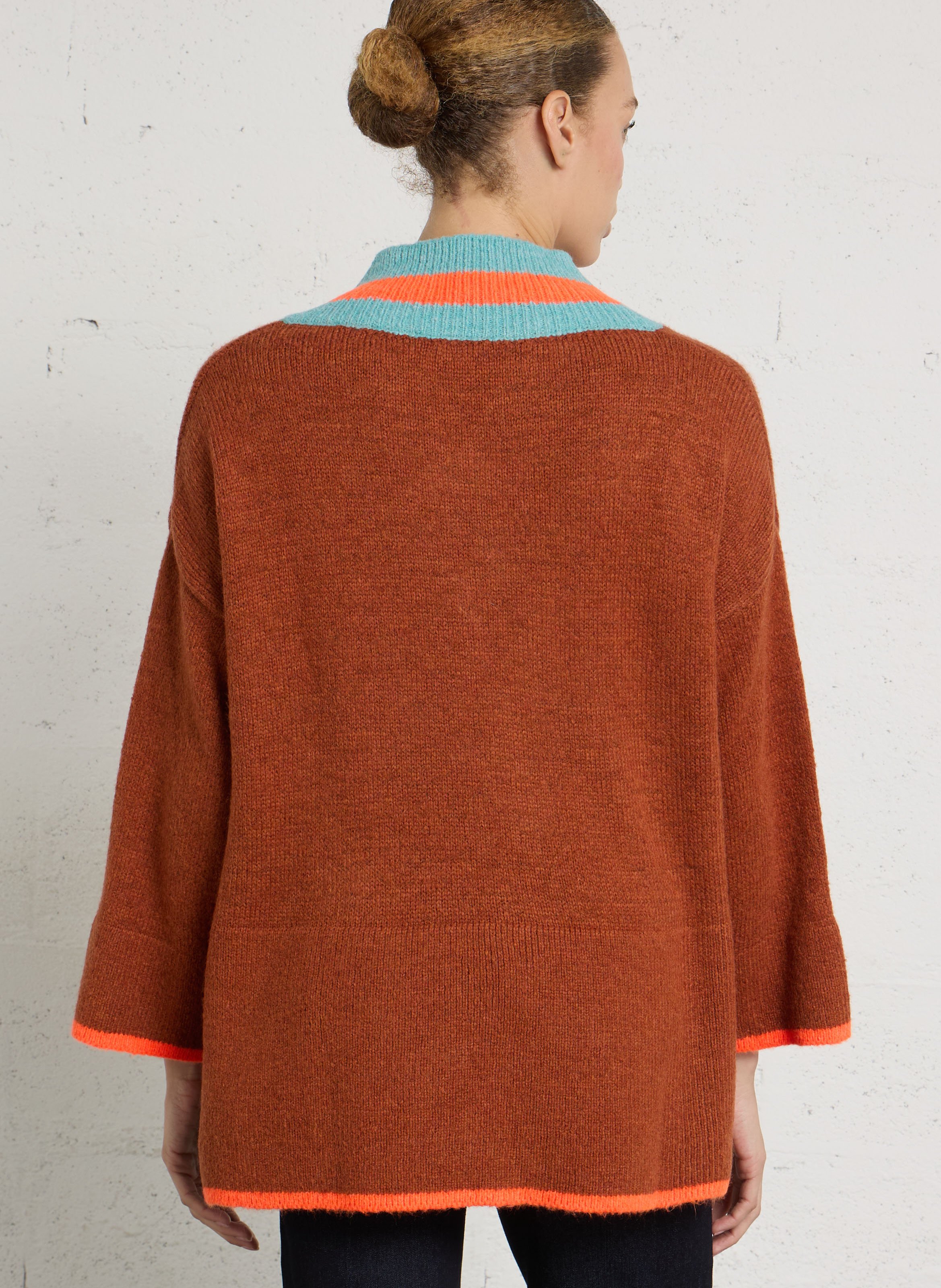 Oversize-Pullover mit V-Ausschnitt DR BLOOM Mehrfarbig