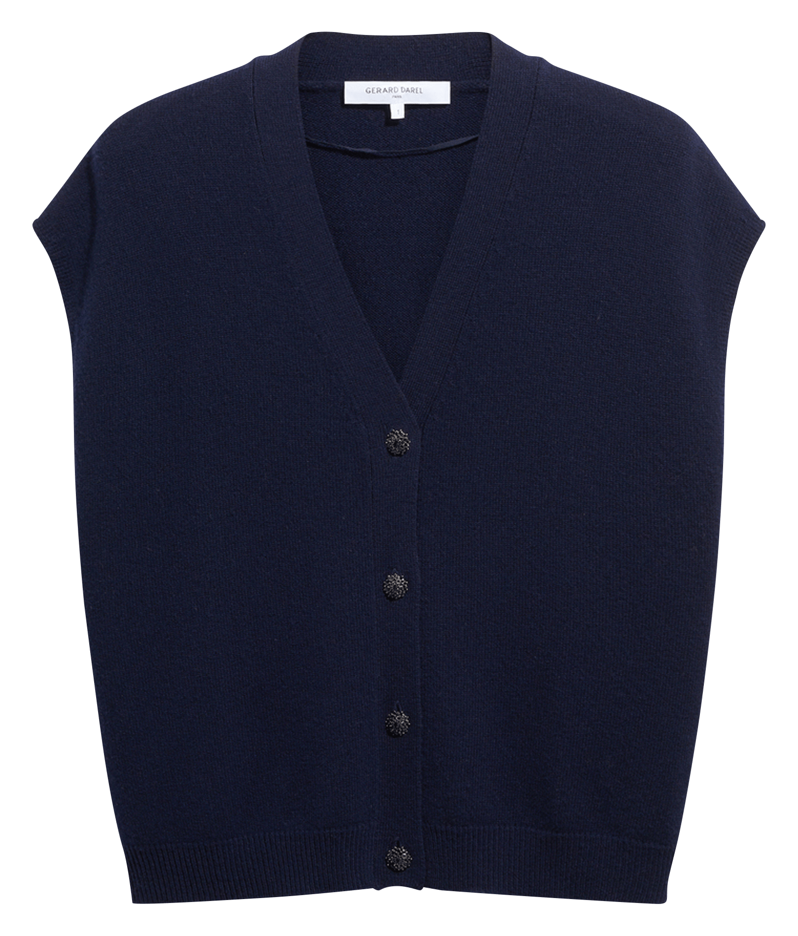 Oversized wool v-neck vest GERARD DAREL Blue