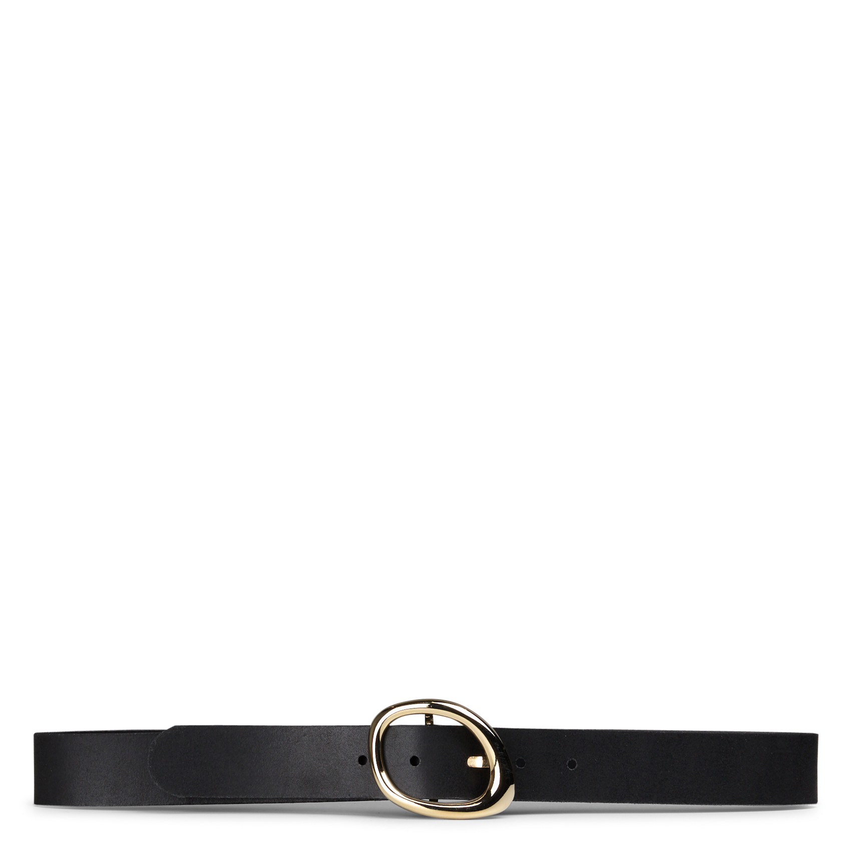 Ceinture à boucle ovale en cuir LA FEE MARABOUTEE Noir