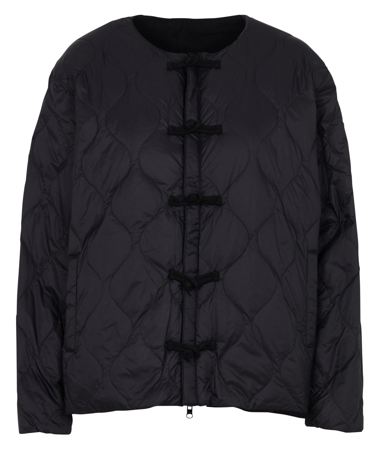 Oversized gewatteerde jas met ronde hals TAION Zwart