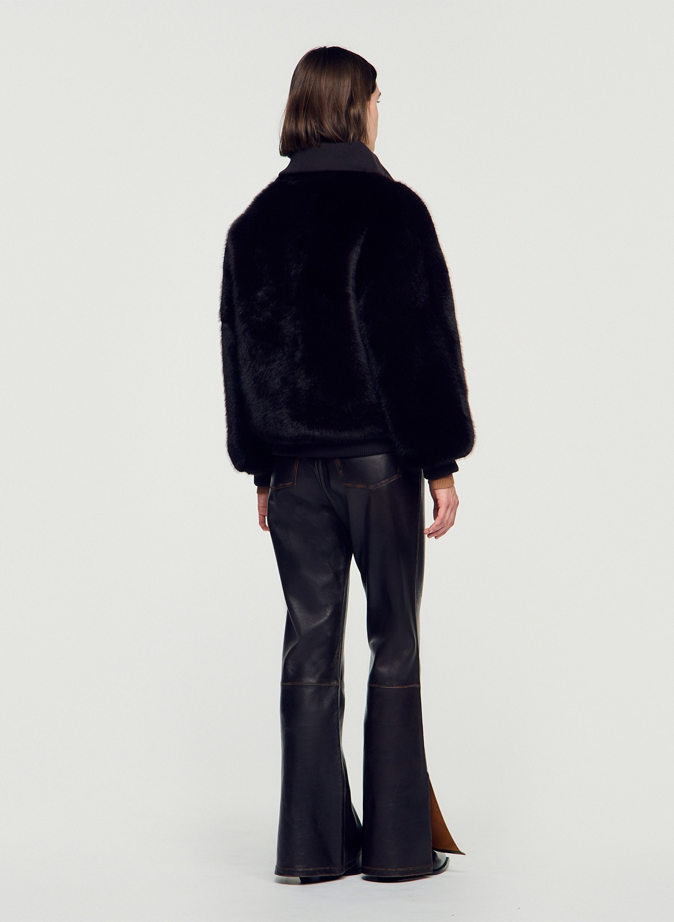 Veste oversize col montant SANDRO Marron