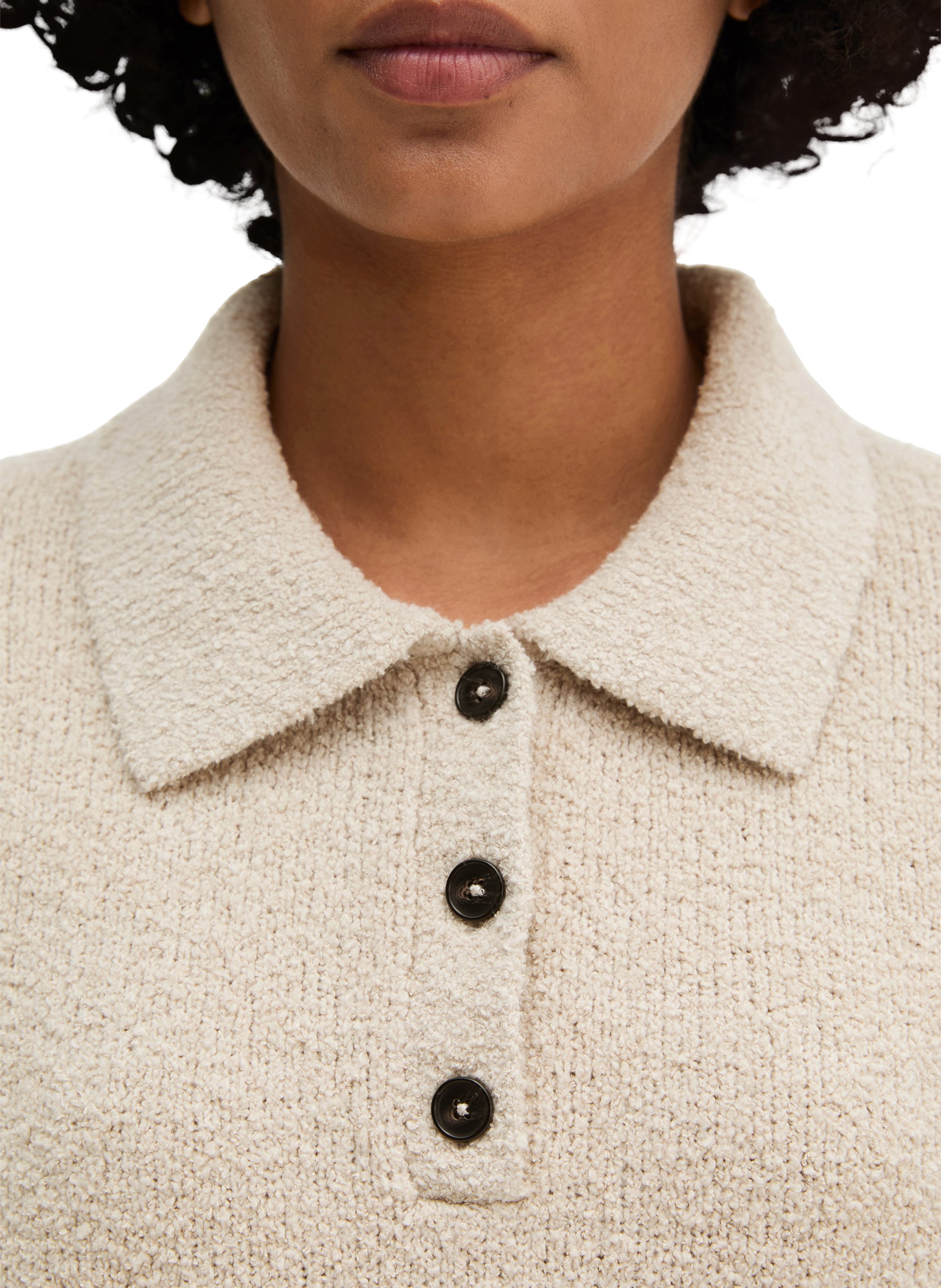 Straight-fit sweater with a classic neckline in a cotton blend MARC O'POLO Beige