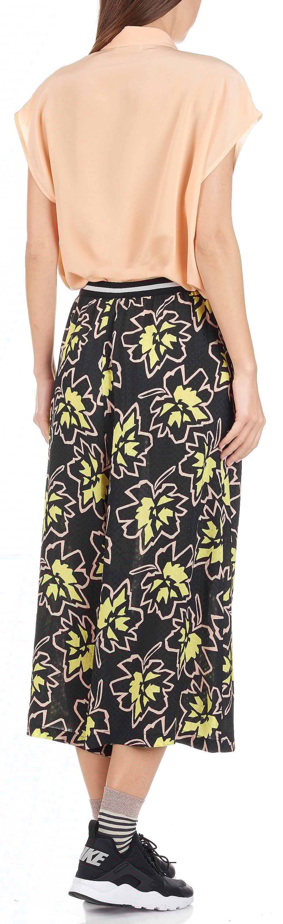 Printed midi culottes ATTIC AND BARN Black