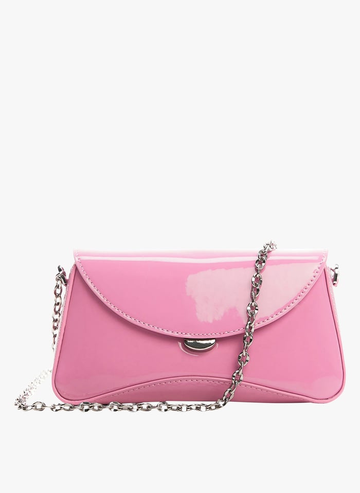 Pink Patent leather look shoulder bag