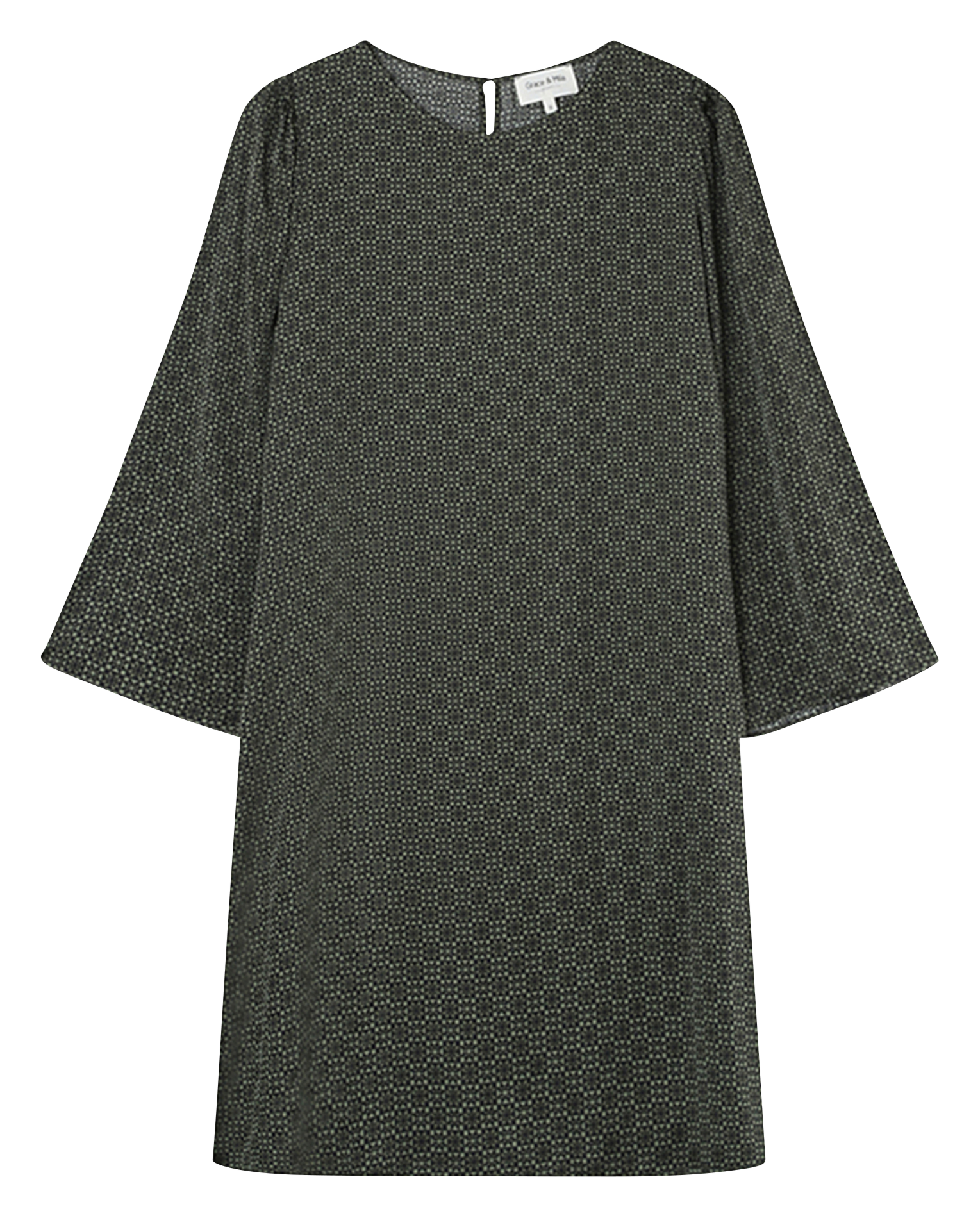 Printed round-neck dress GRACE ET MILA Green