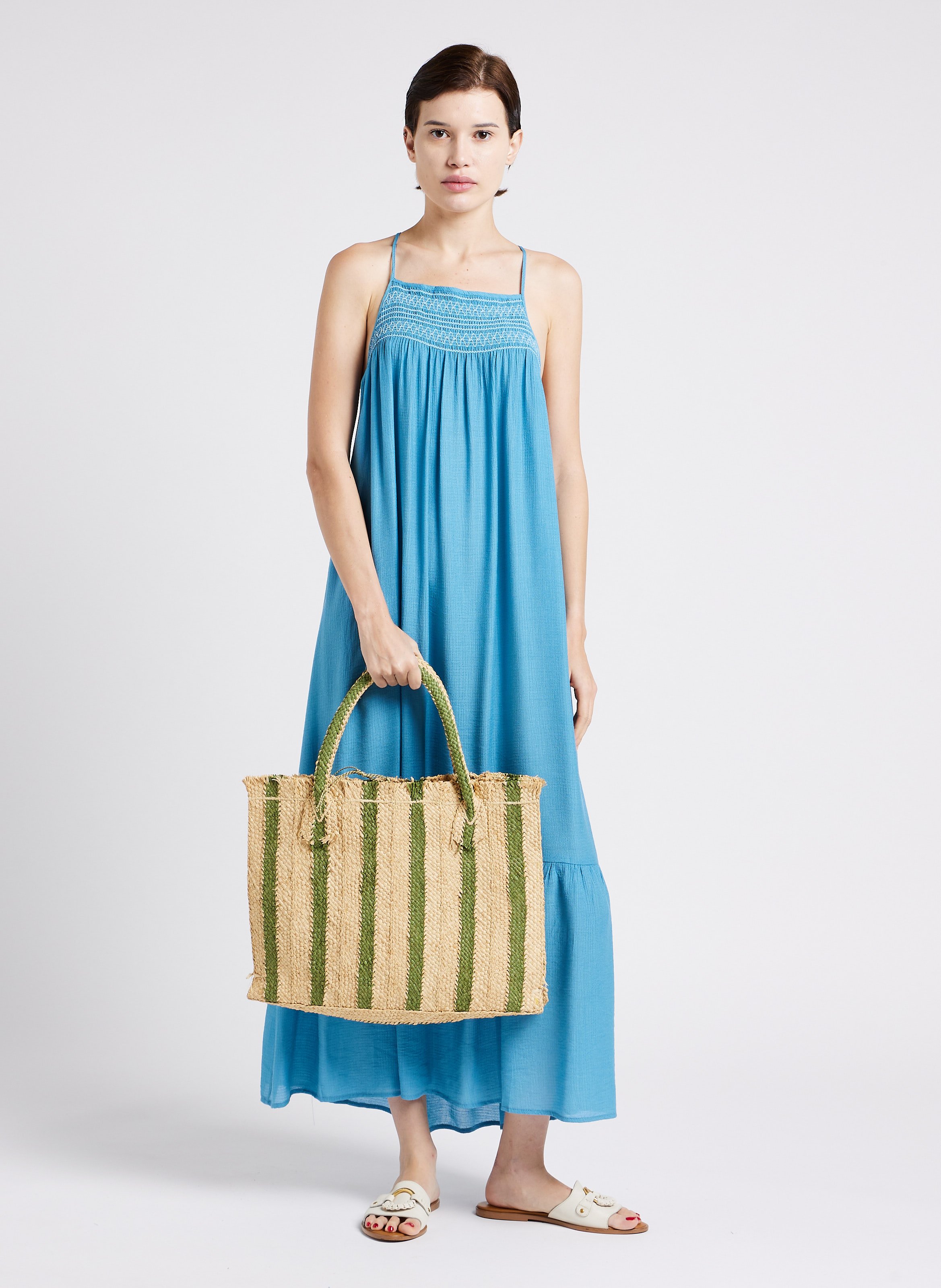 Panier en tresse de raphia  SANS ARCIDET Vert