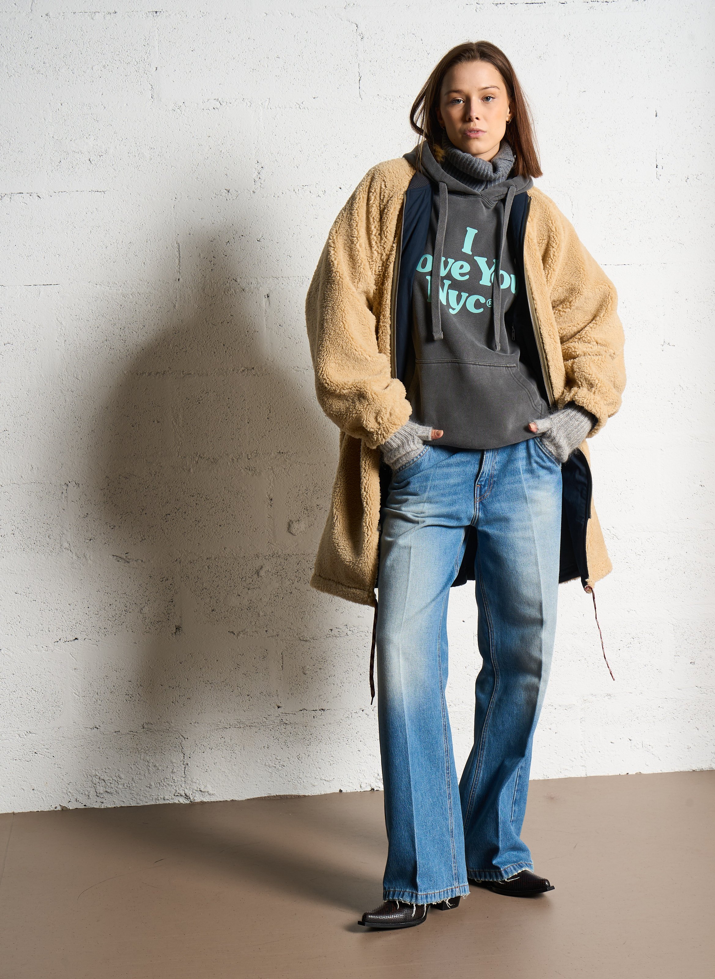 Oversized omkeerbare parka van gemengd katoen BELLEROSE Blauw