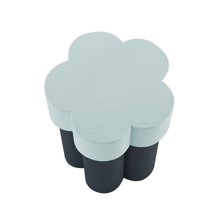 Flower-shaped side table in magnesia POTIRON PARIS Blue