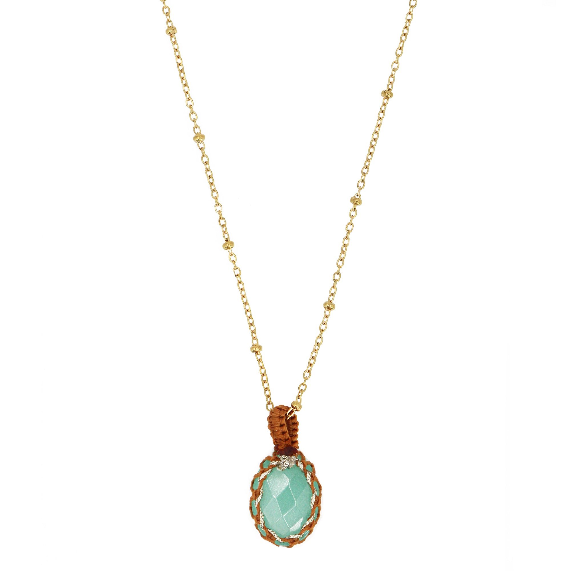 Colliers plaqué or chakra NILAI Green