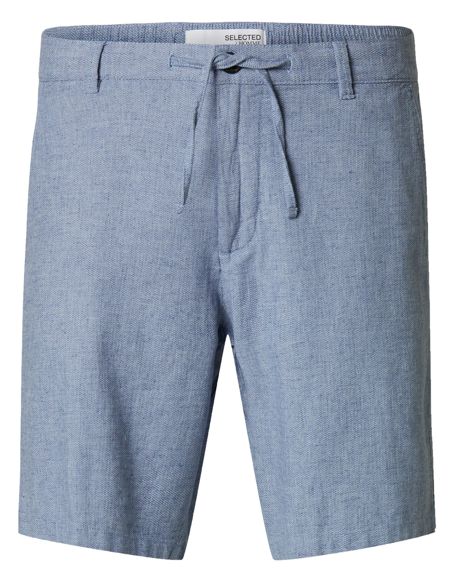 Short in organic cotton and linen blend SELECTED Blue