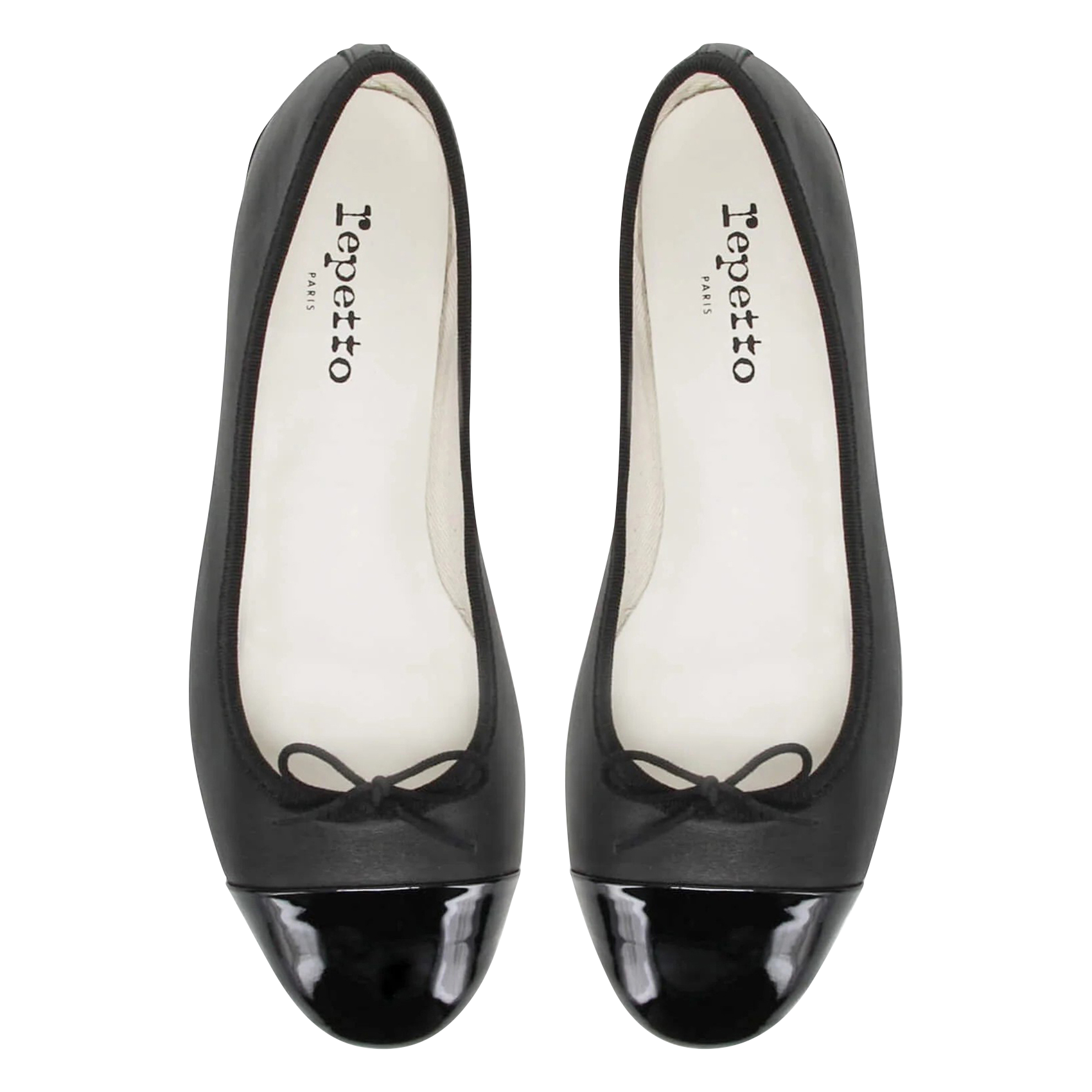 Ballerines bi-matière à bout contrasté REPETTO Noir