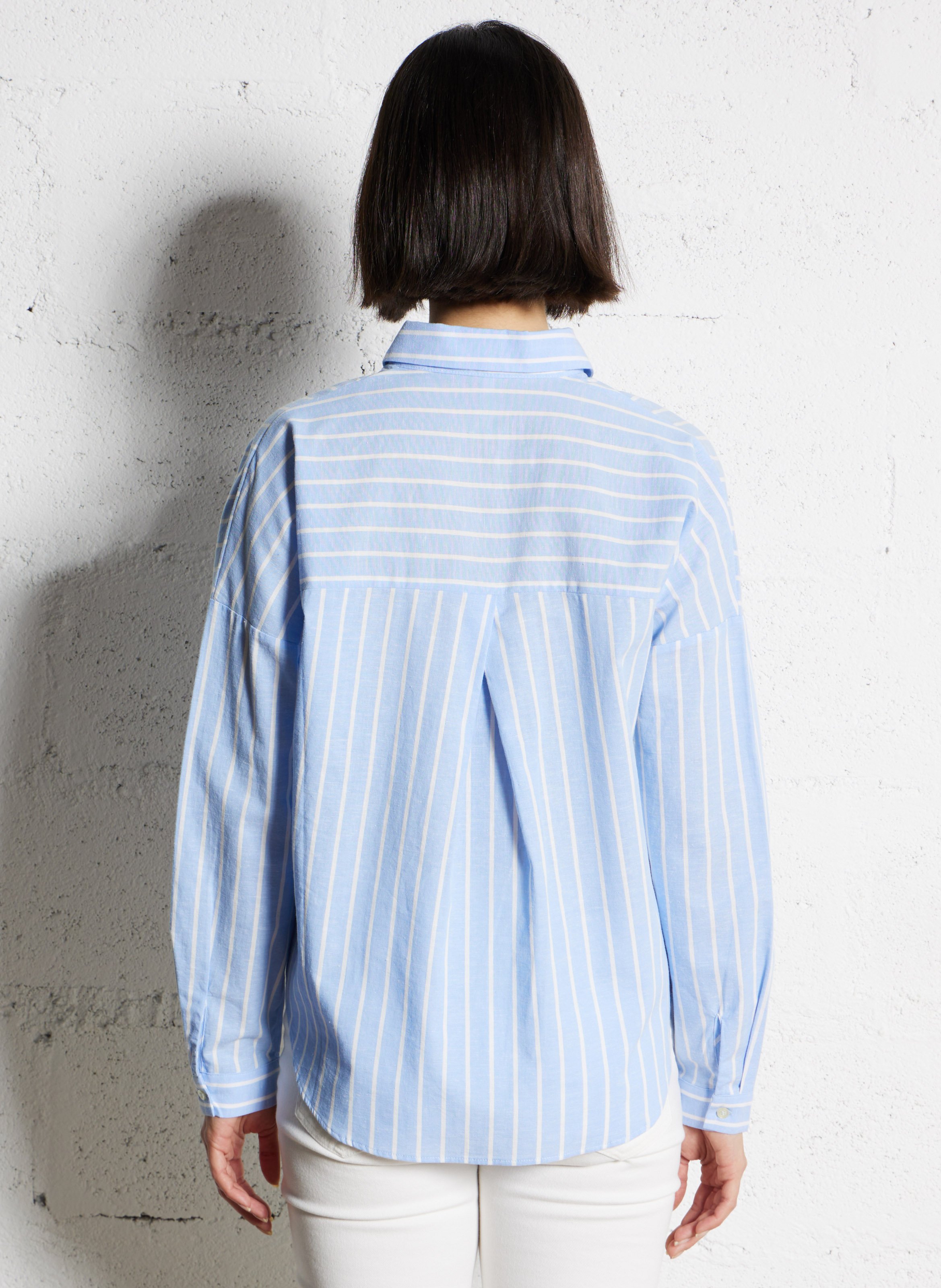 Oversize cotton-blend shirt I CODE Blue