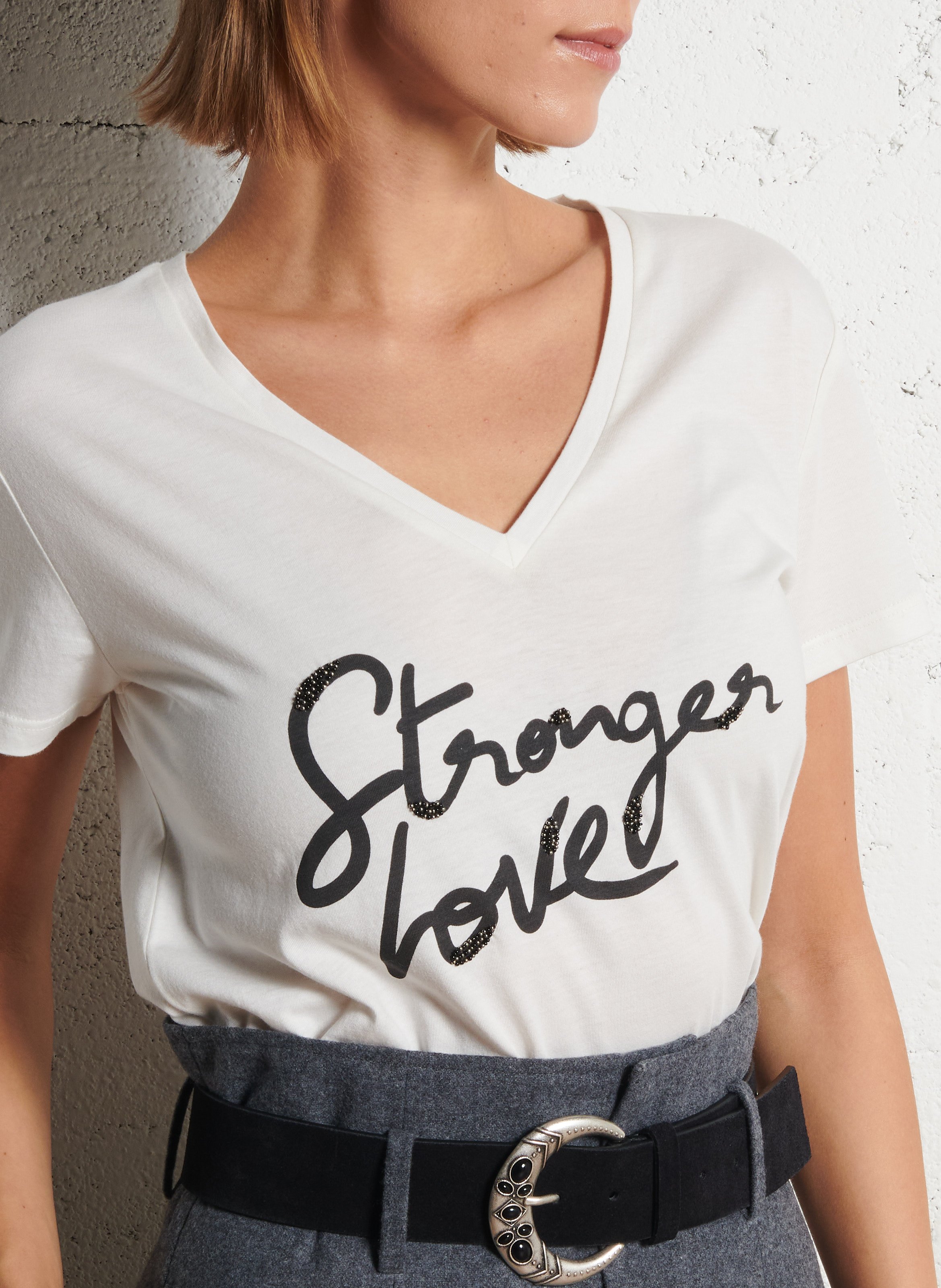 Basic cotton-mix T-shirt IKKS White